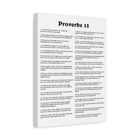 Scripture Walls Proverbs Chapter 15 White Bible Canvas Christian Wall Art Ready to Hang Unframed