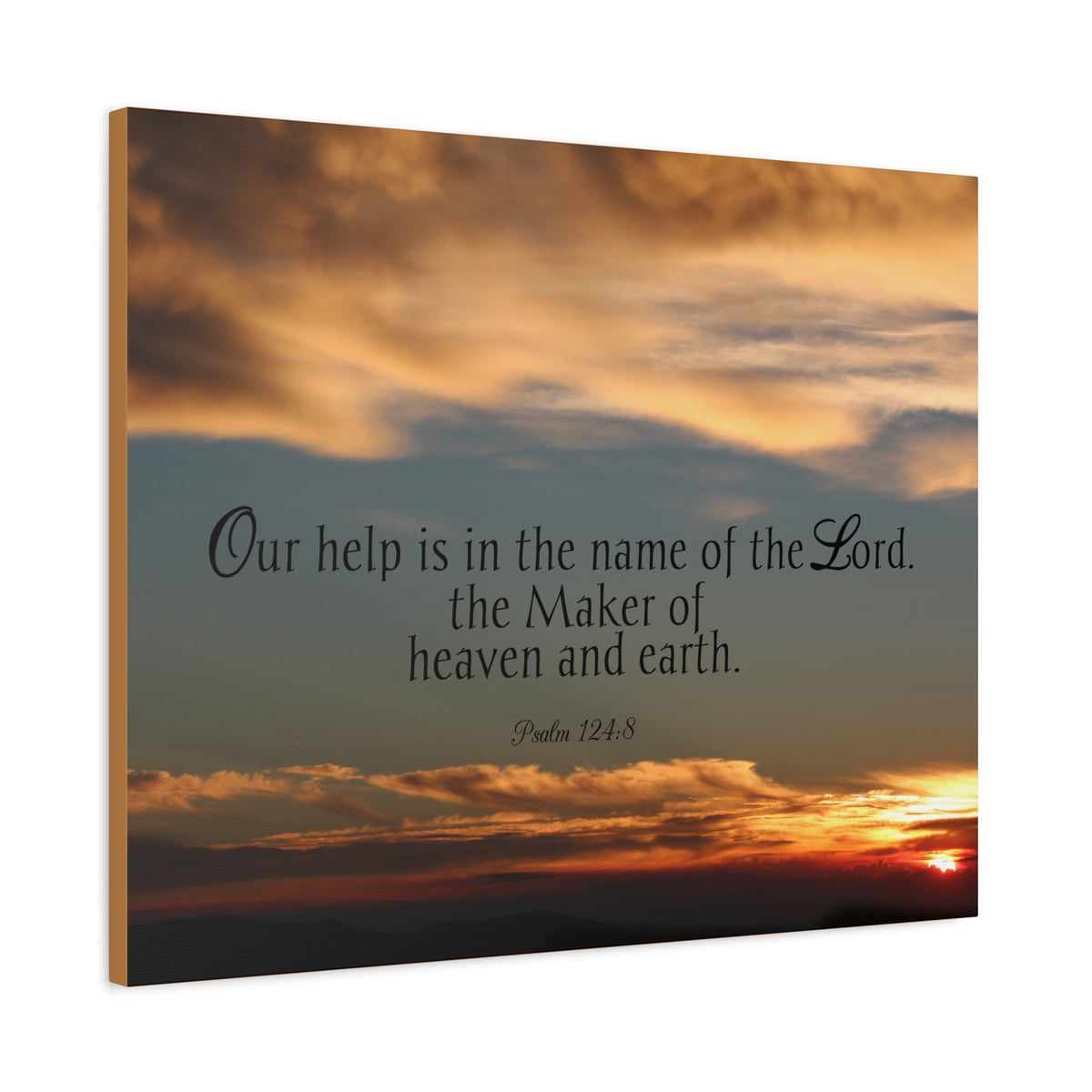 Scripture Canvas Maker Heaven And Earth Psalm 124:8 Christian Wall Art Bible Verse Print Ready to Hang