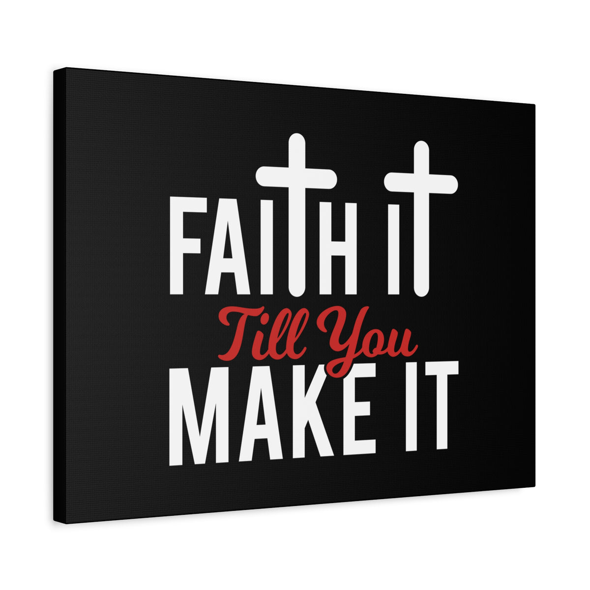 Scripture Canvas Faith It Till You Make It Hebrews 11:1 Red Christian Wall Art Bible Verse Print Ready to Hang