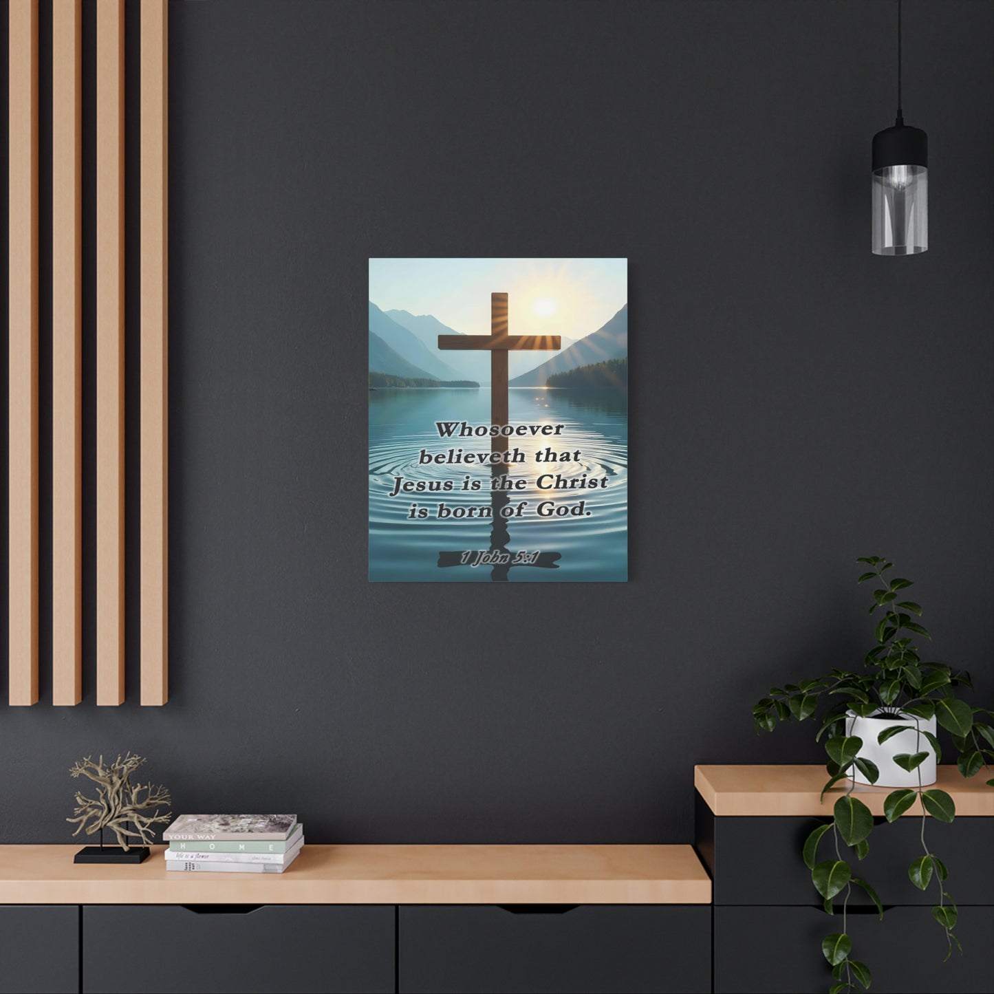 Scripture Walls 1 John 5:1 Jesus is The Christ Bible Verse Canvas Christian Wall Art Ready to Hang Unframed