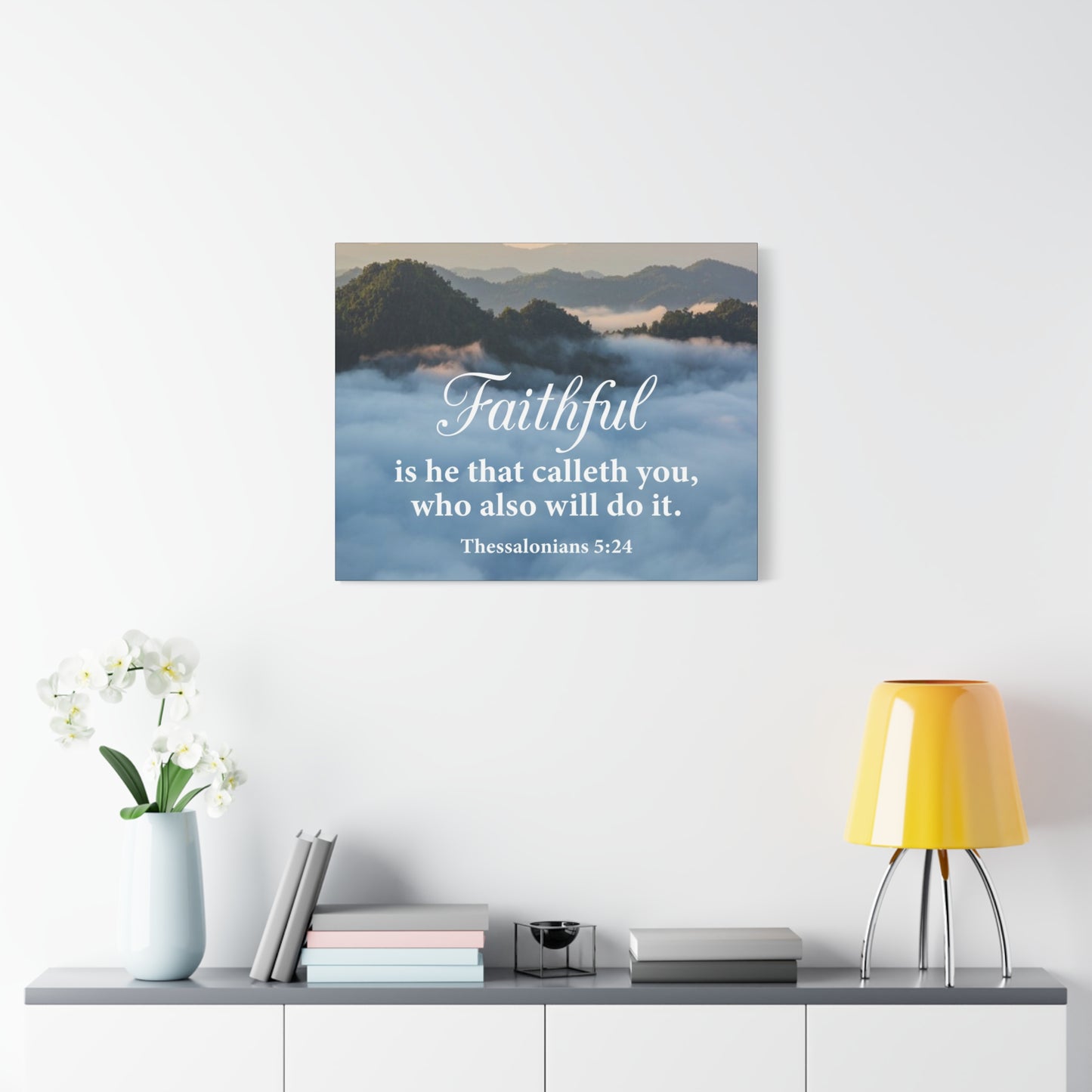 Bible Verse Canvas Faithful 1 Thessalonians 5:24 Wall Art Christian Home Decor