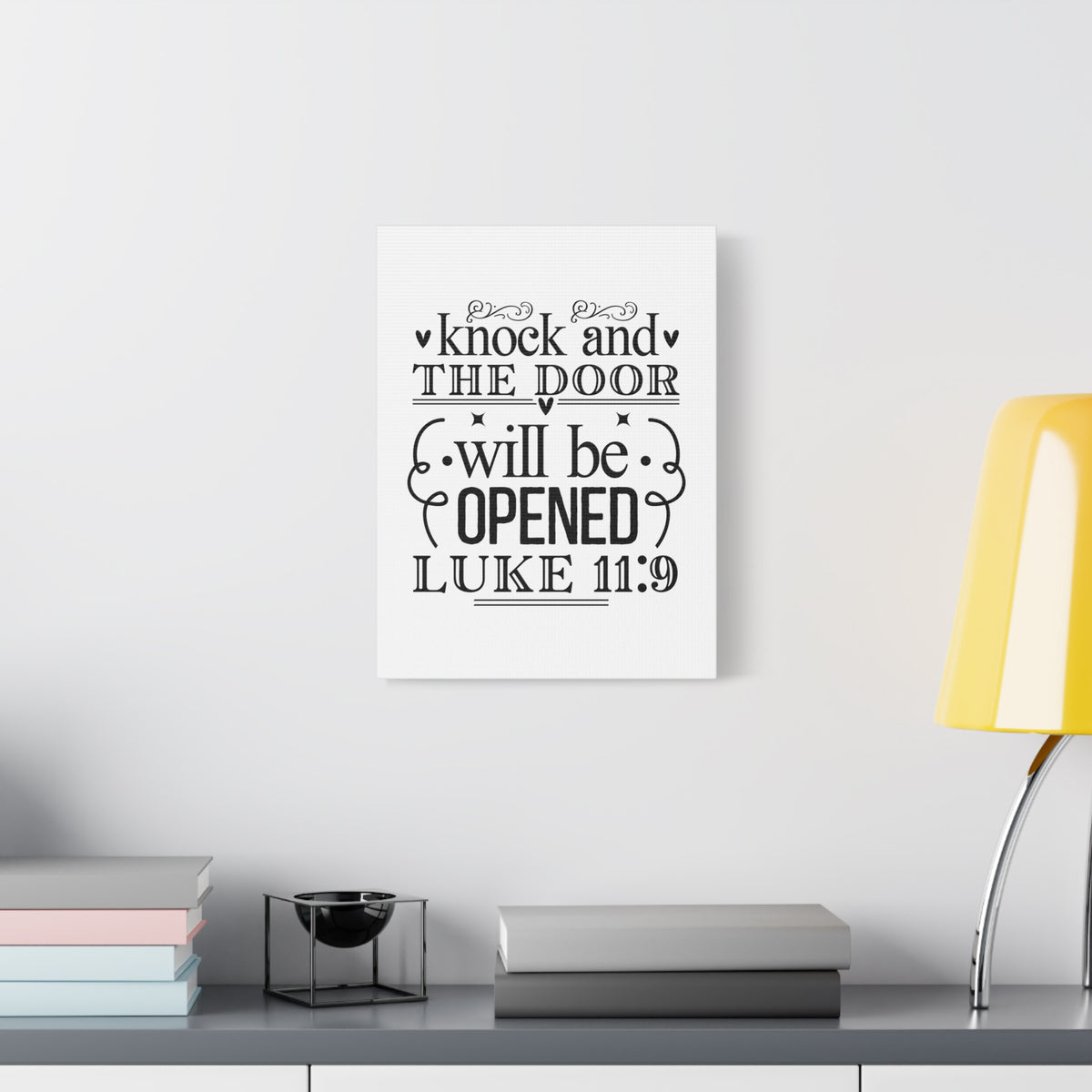 Scripture Walls Knock Luke 11:9 Bible Verse Canvas Christian Wall Art Ready to Hang Unframed