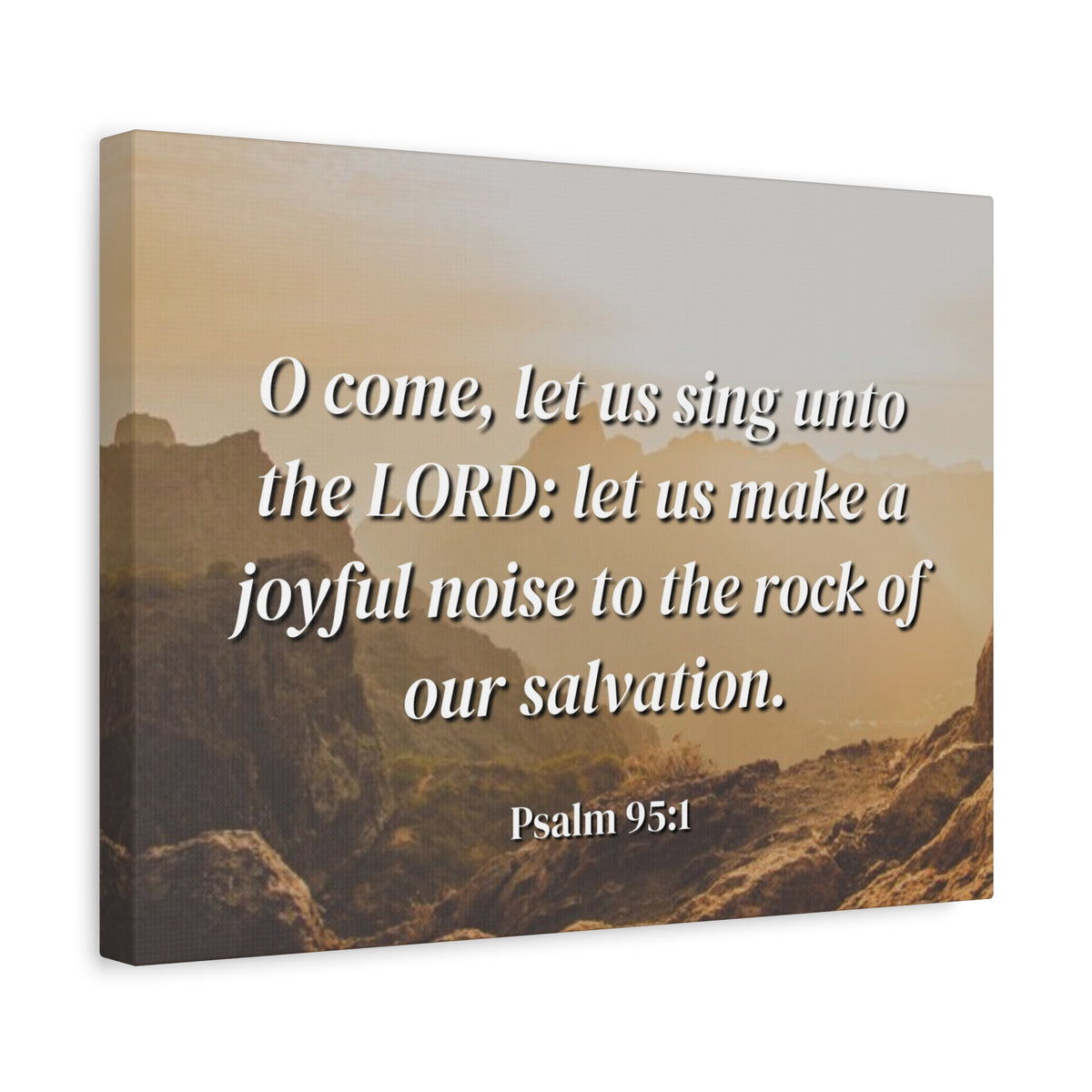 Scripture Canvas Our Salvation Psalm 95:1 Christian Wall Art Bible Verse Print Ready to Hang
