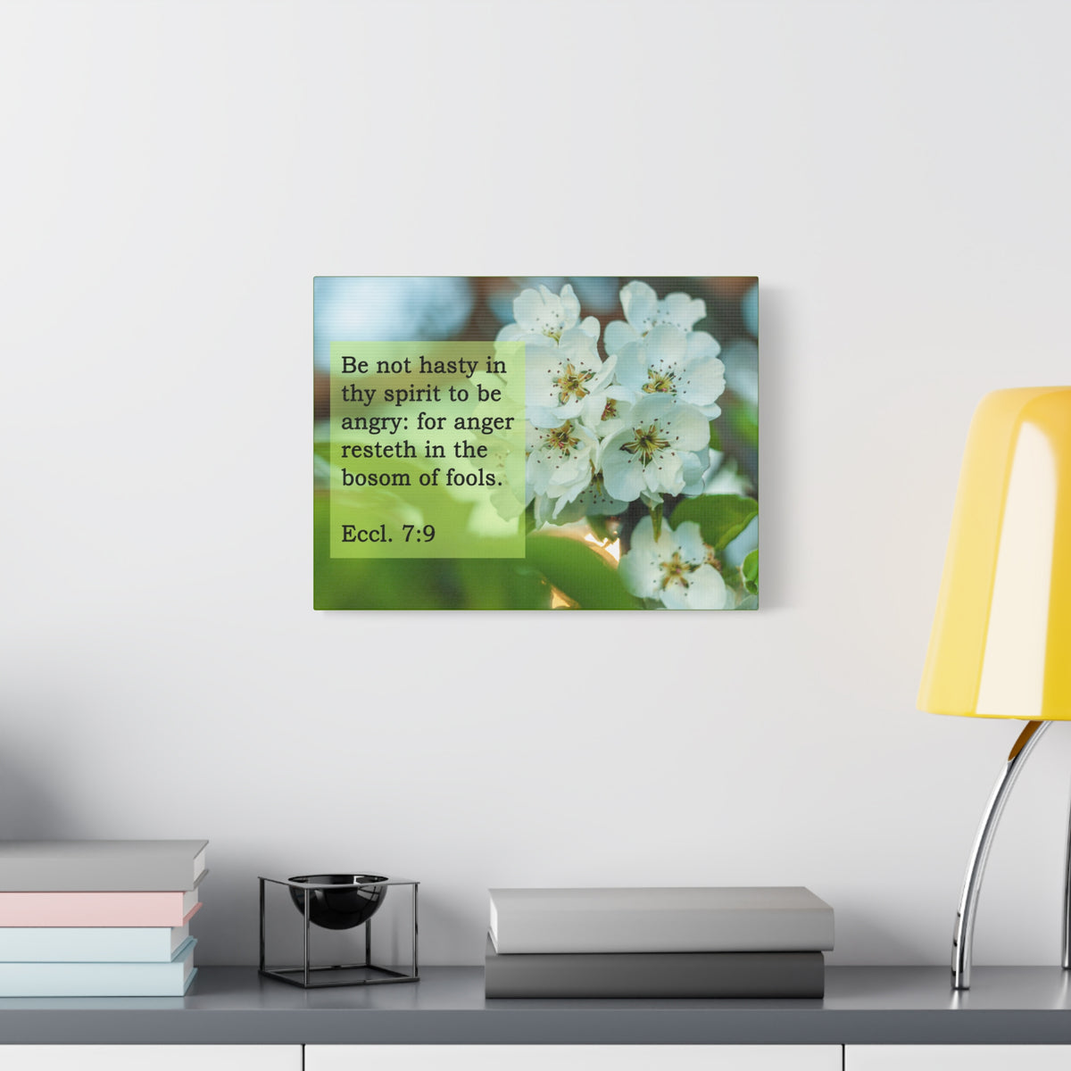 Scripture Canvas Be Not Hasty Ecclesiastes 7:9 Christian Wall Art Bible Verse Print Ready to Hang