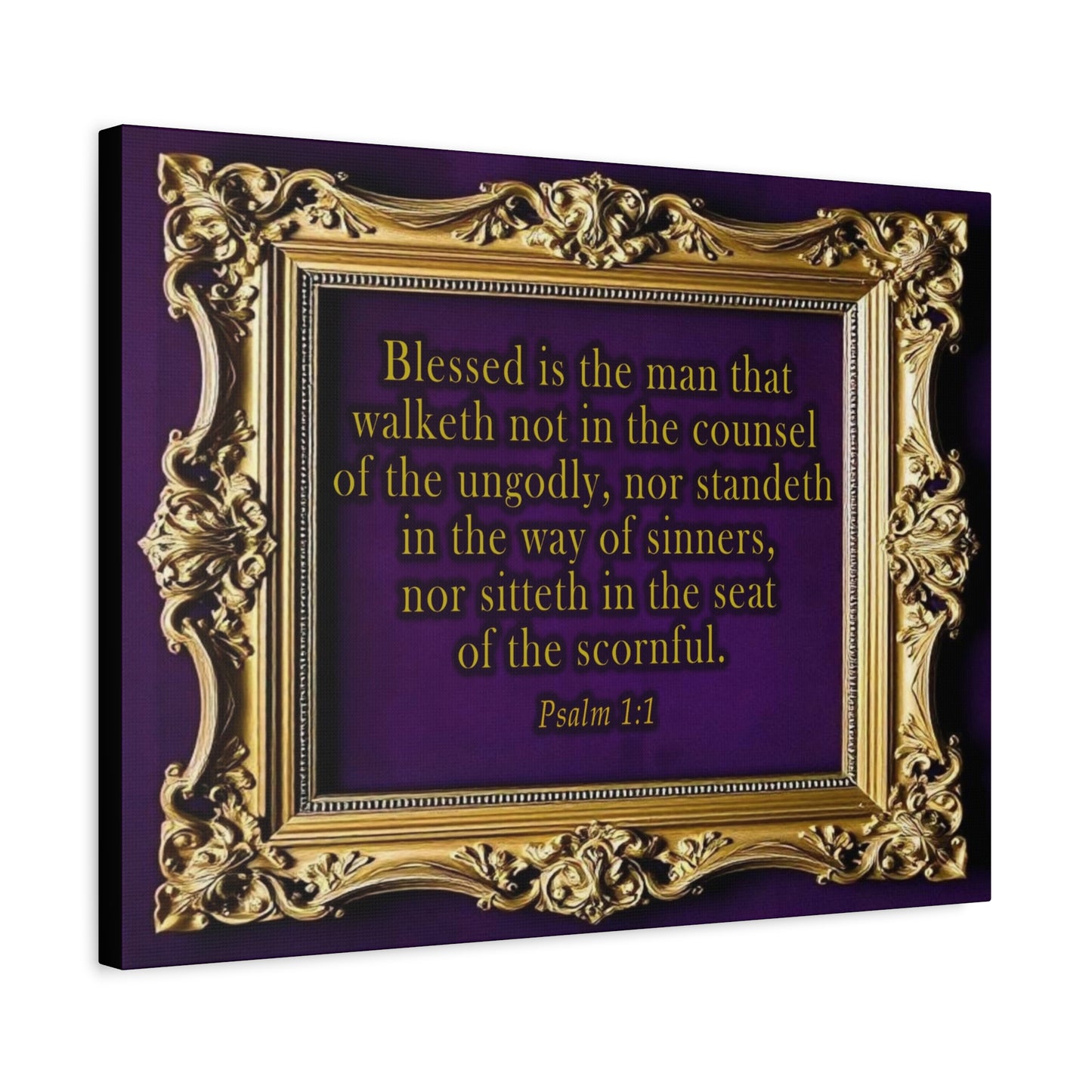 Scripture Walls Psalm 1:1 KJV Bible Verse Canvas Christian Wall Art Ready to Hang Unframed