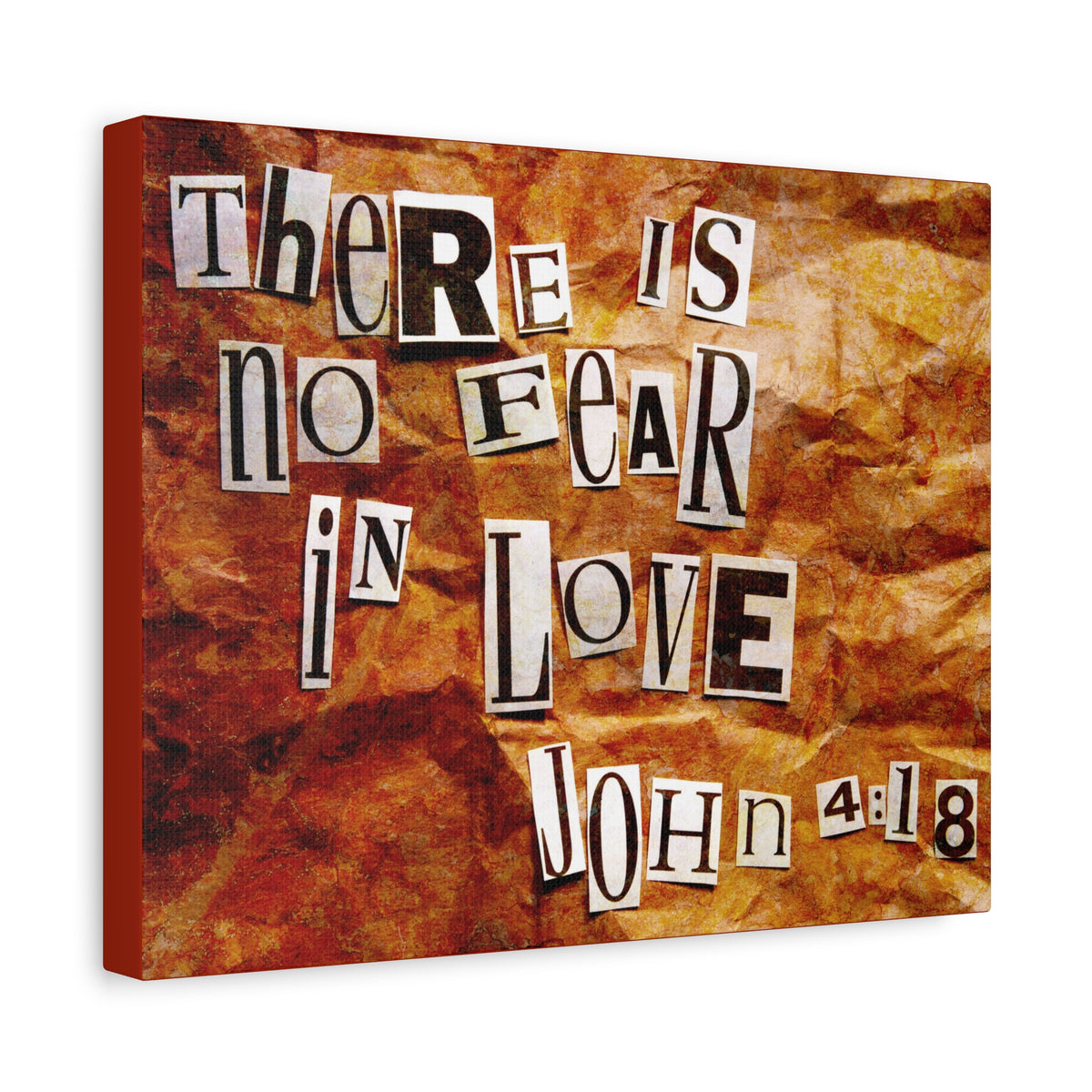 Scripture Canvas In Love John 4:18 Christian Wall Art Bible Verse Print Ready to Hang