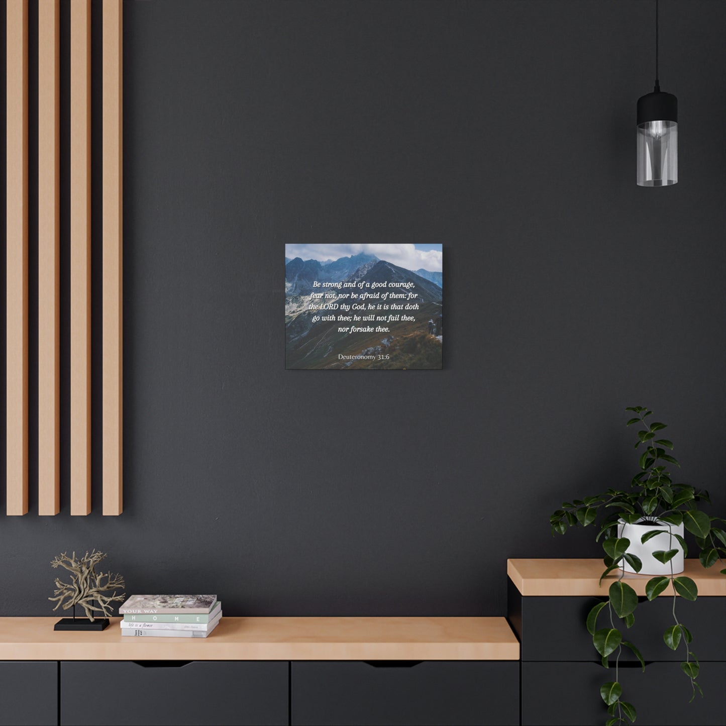 Scripture Canvas Good Courage Deuteronomy 31:6 Christian Wall Art Bible Verse Print Ready to Hang