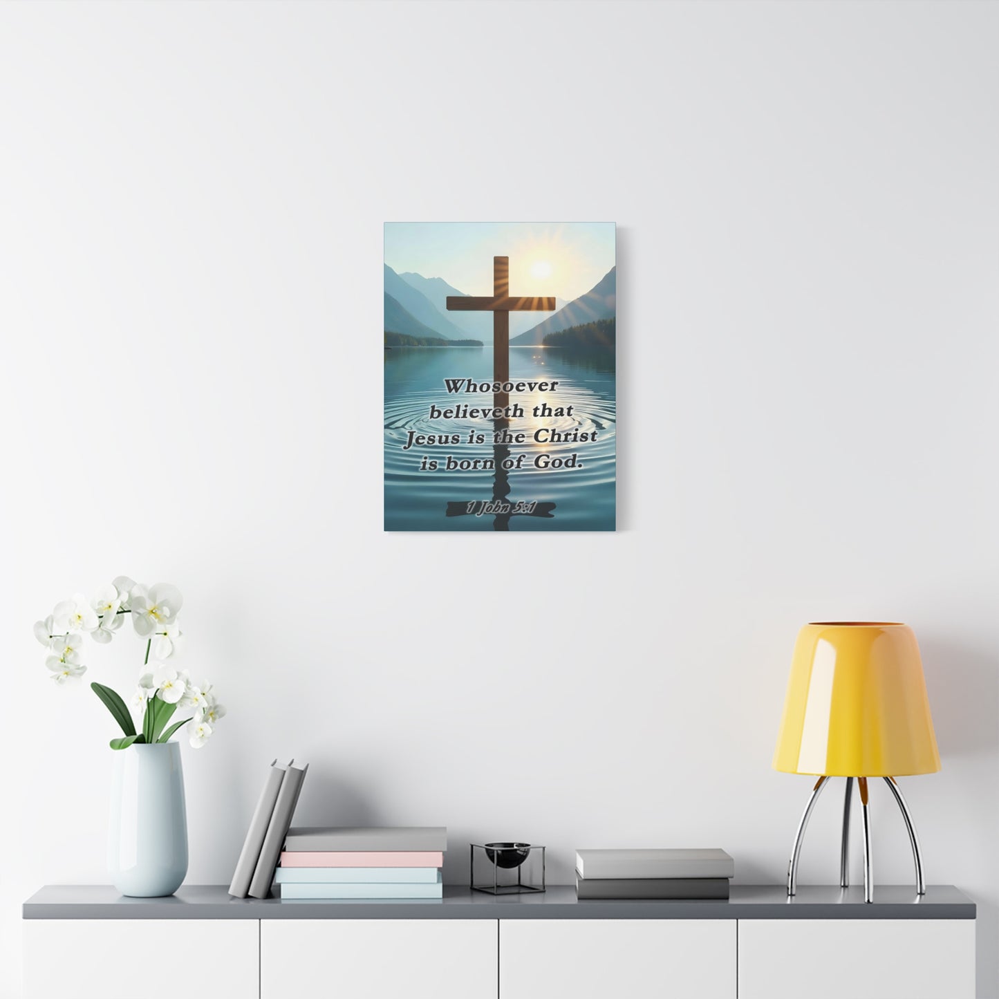 Scripture Walls 1 John 5:1 Jesus is The Christ Bible Verse Canvas Christian Wall Art Ready to Hang Unframed