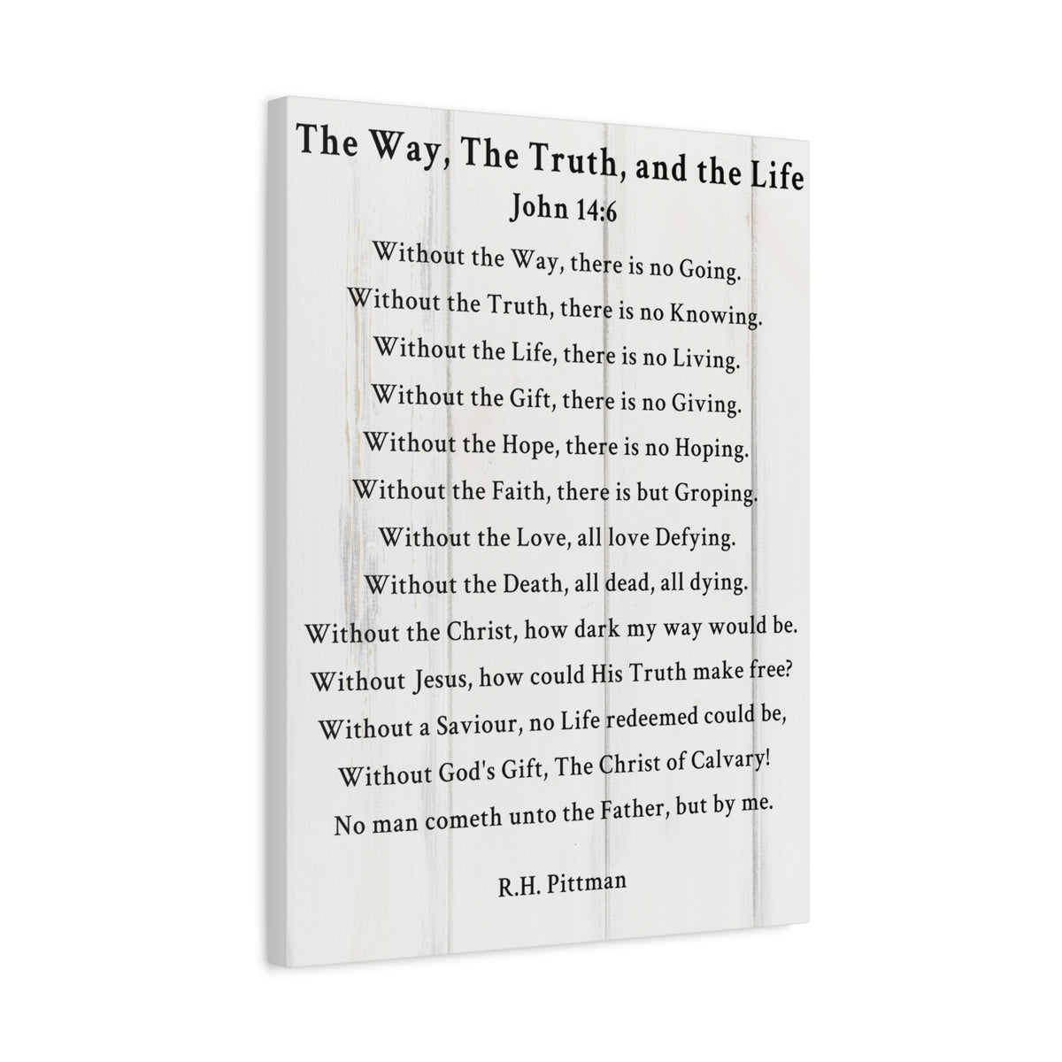 Scripture Walls Way Truth Life John 14:6 White Bible Verse Canvas Christian Wall Art Ready to Hang Unframed