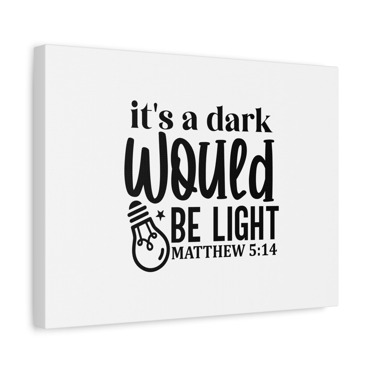 Scripture Canvas Be Light Matthew 5:14 Christian Wall Art Bible Verse Print Ready to Hang