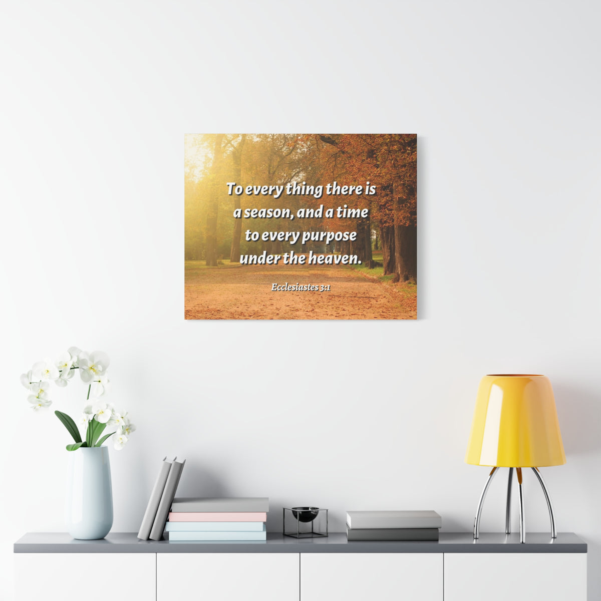 Scripture Canvas Purpose Ecclesiastes 3:1 Christian Wall Art Bible Verse Print Ready to Hang