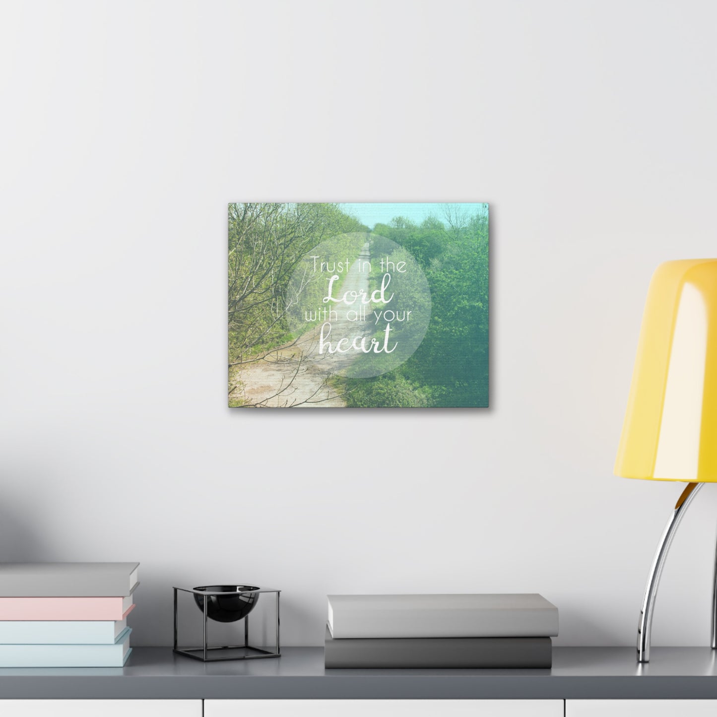 With All Your Heart Proverbs 3:5 Trees Christian Wall Art Bible Verse Print Ready to Hang
