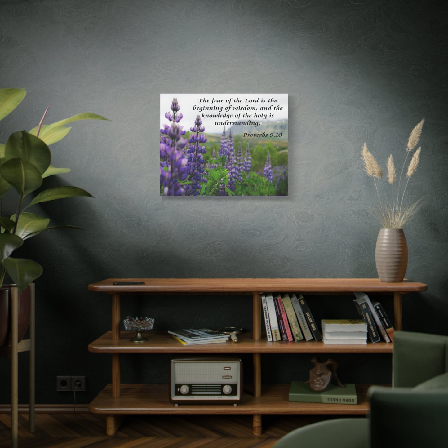 Bible Verse Canvas The Fear of The Lord Proverbs 9:10 Christian Home Décor Wall Art Scripture Ready to Hang Faith Print