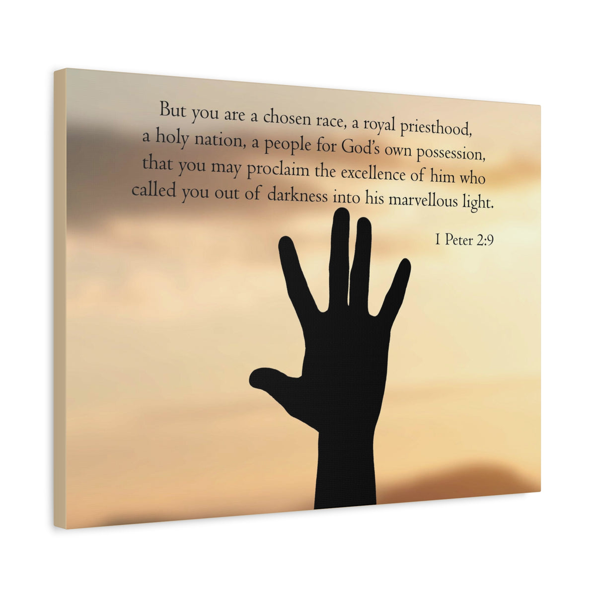 Scripture Canvas Royal Priesthood 1 Peter 2:9 Christian Wall Art Bible Verse Print Ready to Hang