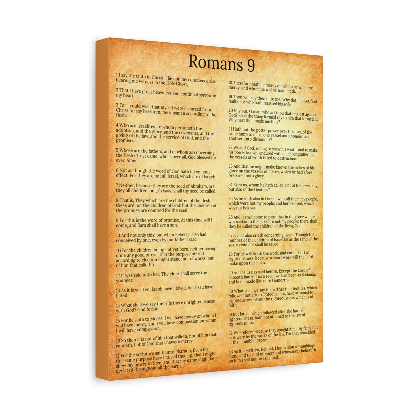 Scripture Walls Romans 9 Chapter Gold God’s Sovereign Choice Christian Wall Art Print Ready to Hang Unframed
