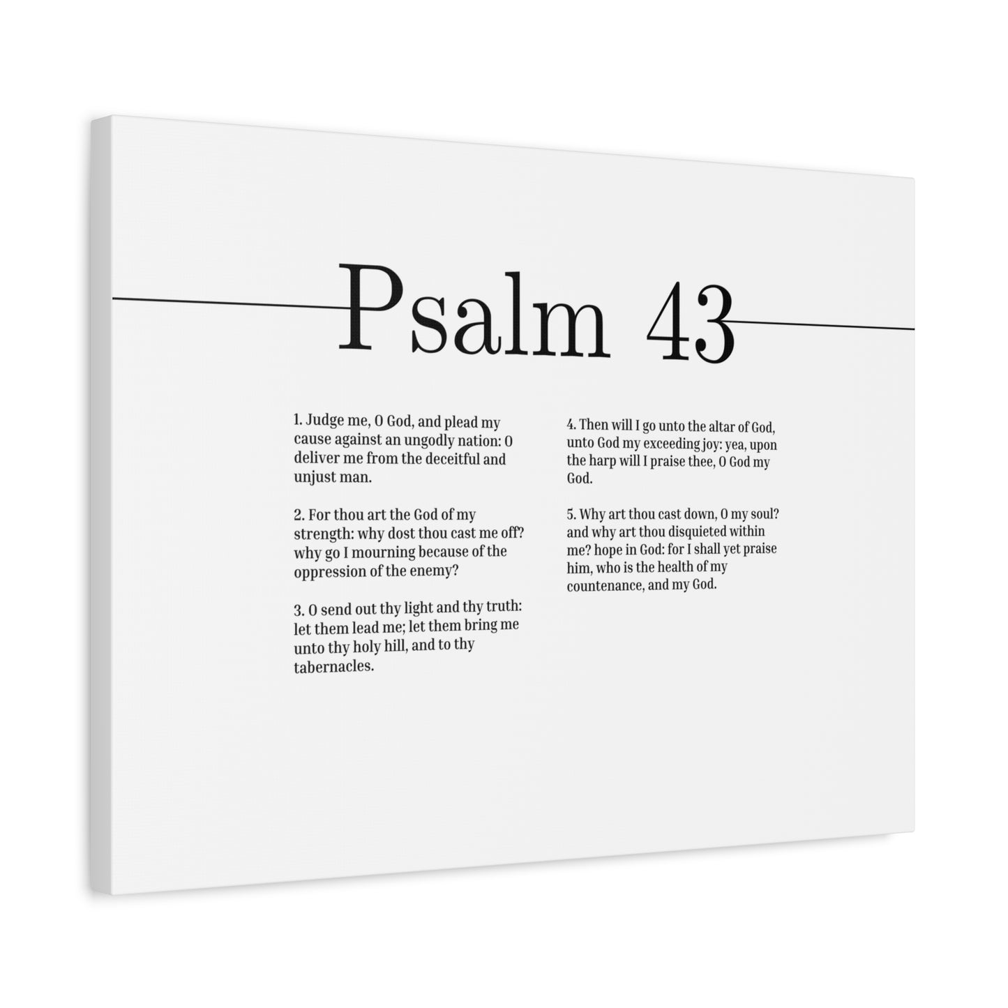 Scripture Canvas Judge Me, O God Psalm 43 Christian Wall Art Bible Verse Print Ready to Hang
