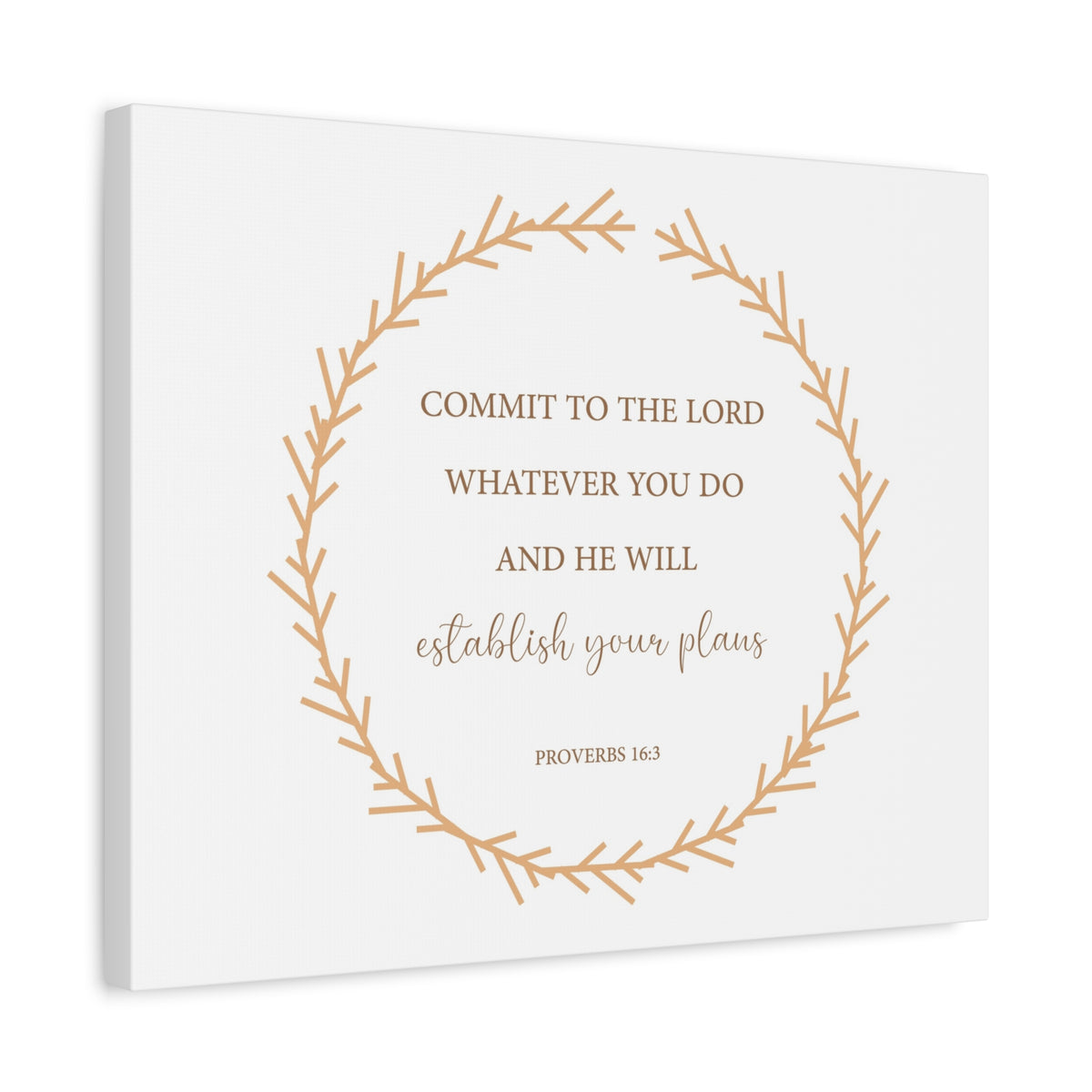 Scripture Canvas Come To The Lord Proverbs 16:3 Christian Wall Art Bible Verse Print Ready to Hang