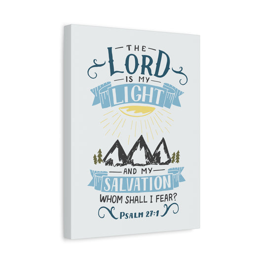 Scripture Canvas The Lord Is My Light Psalm 27:1 Christian Wall Art Bible Verse Print Ready to Hang