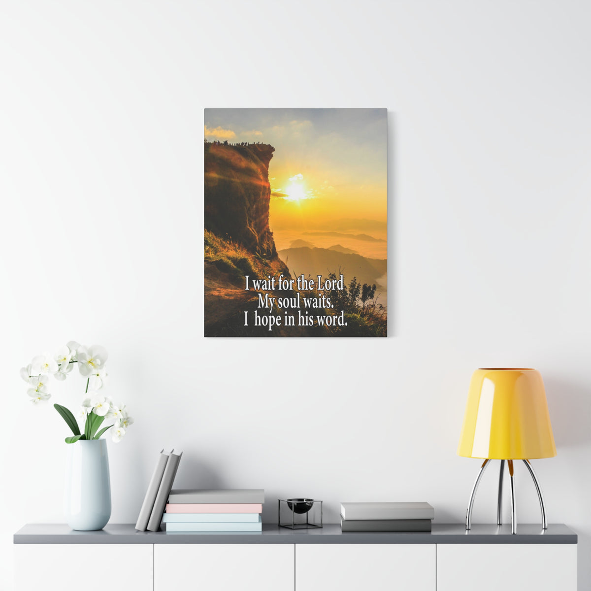 I Wait For The Lord Scripture Canvas I Wait For The Lord Psalm 130:5 Christian Wall Art Bible Verse Print Ready to Hang
