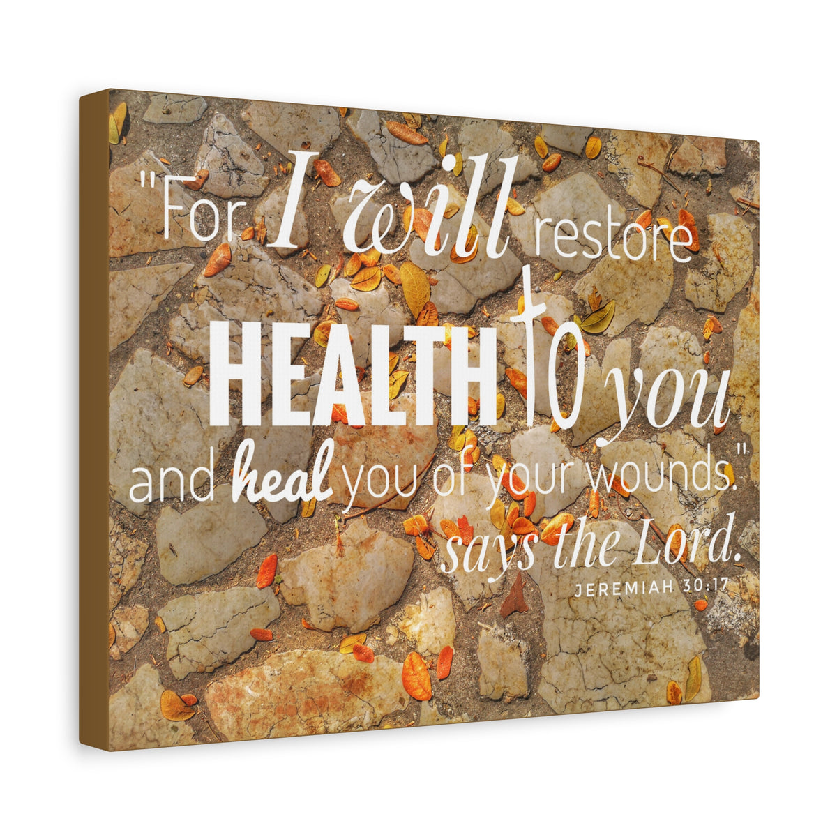 Scripture Canvas Health To You Jeremiah 30:17 Christian Wall Art Bible Verse Print Ready to Hang