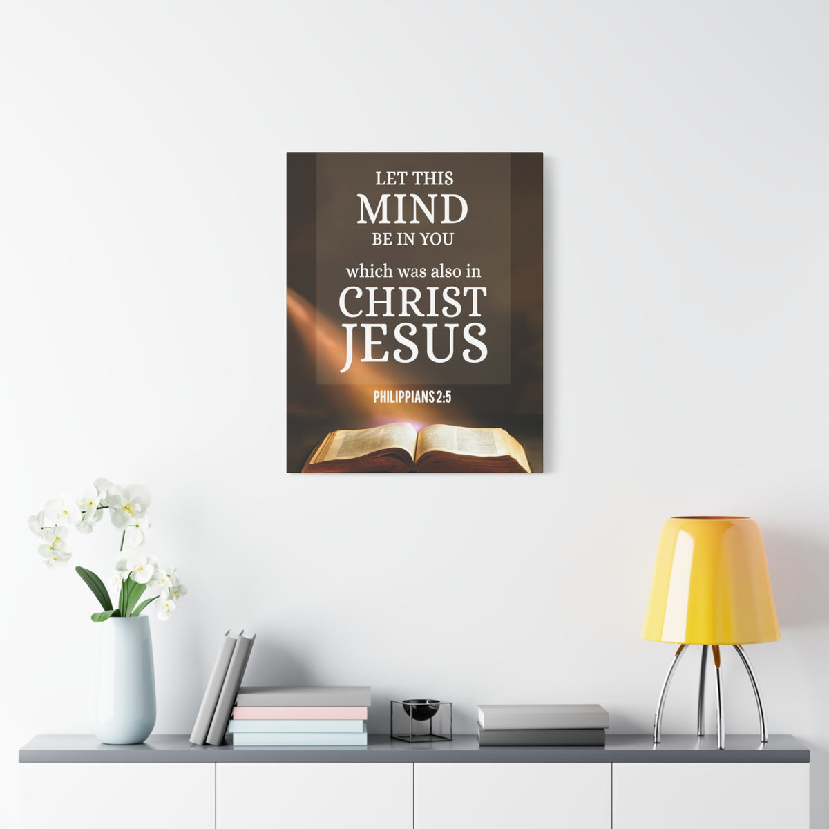 Scripture Canvas Let This Mind Philippians 2:5 Christian Wall Art Bible Verse Print Ready to Hang