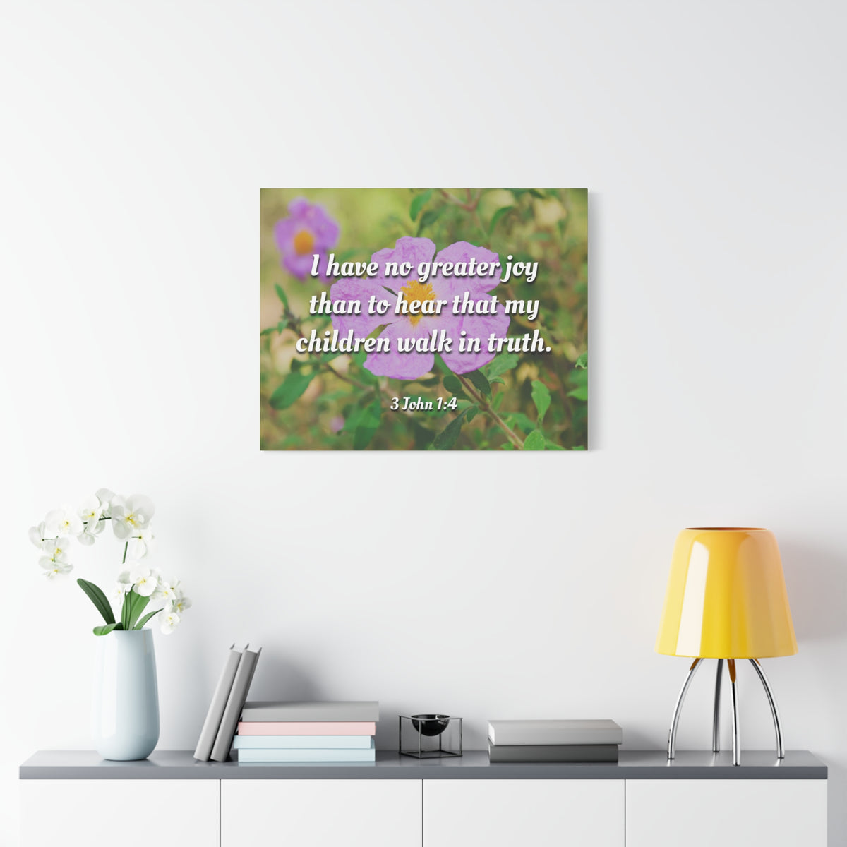 Scripture Canvas Children Walk In Truth 3 John 1:4 Christian Wall Art Bible Verse Print Ready to Hang