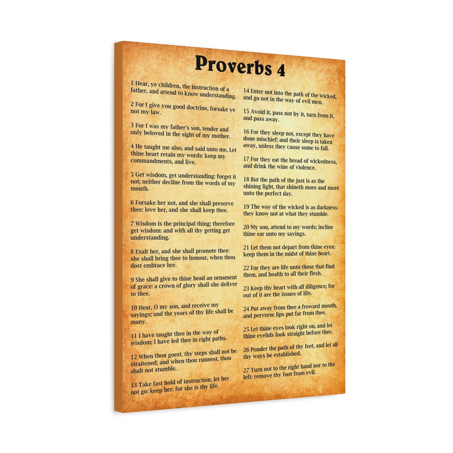 Scripture Walls Proverbs Chapter 4 Gold Bible Canvas Christian Wall Art Ready to Hang Unframed