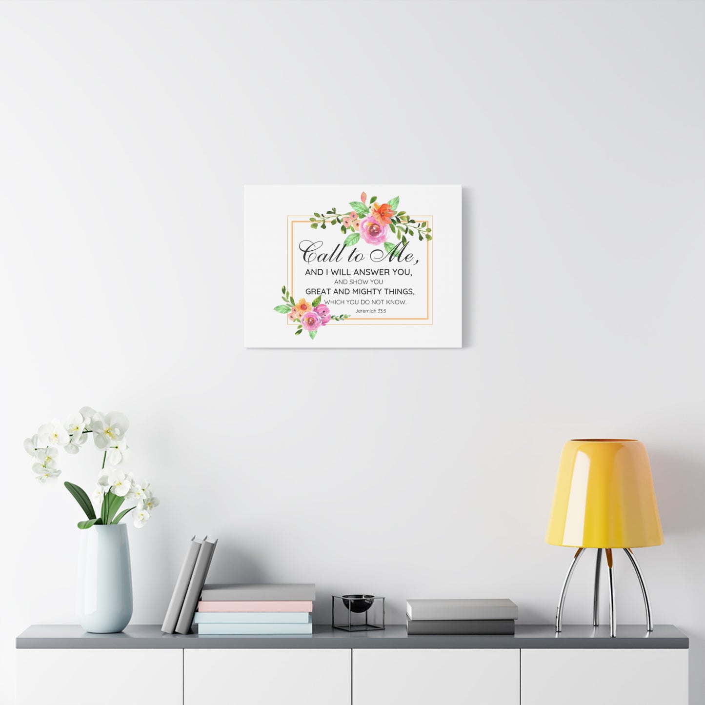 Scripture Walls Jeremiah 33:3 Call to Me Bible Verse Canvas Christian Wall Art Ready to Hang Unframed