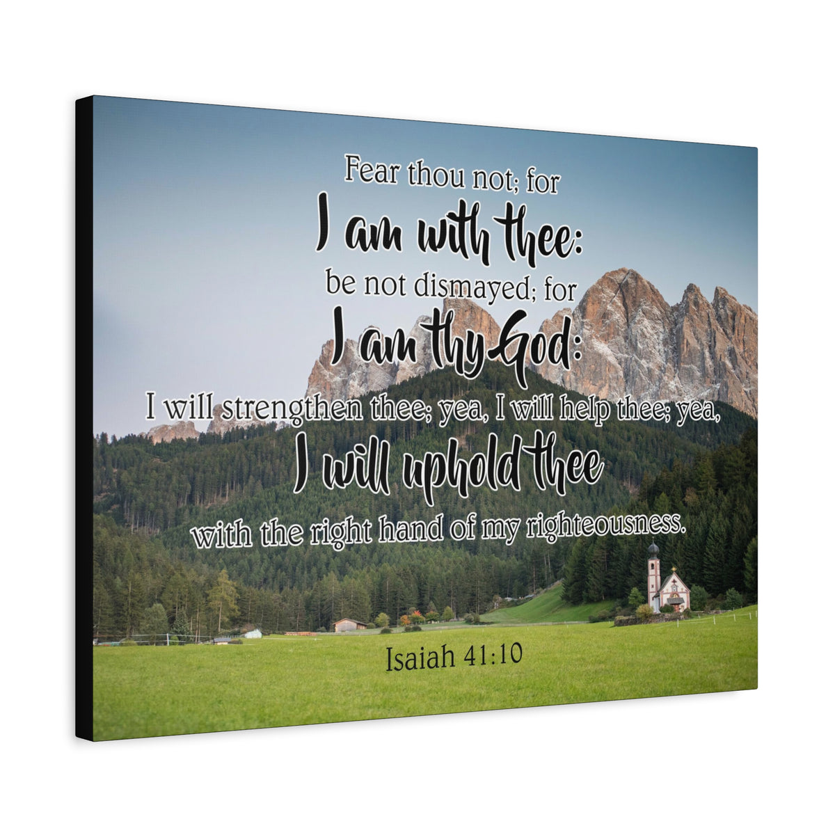 Scripture Canvas I Am With Thee Isaiah 41:10 Christian Wall Art Bible Verse Print Ready to Hang