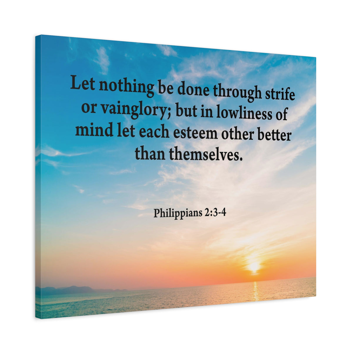 Scripture Canvas Let Nothing Be Done Philippians 2:3-4 Christian Wall Art Bible Verse Print Ready to Hang