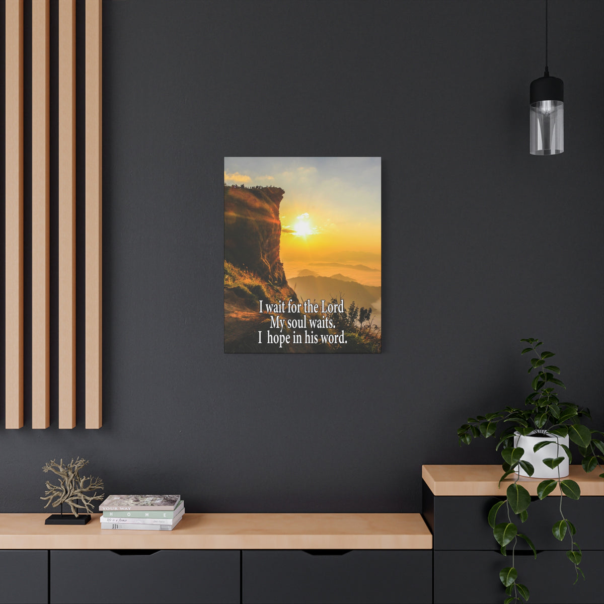 I Wait For The Lord Scripture Canvas I Wait For The Lord Psalm 130:5 Christian Wall Art Bible Verse Print Ready to Hang