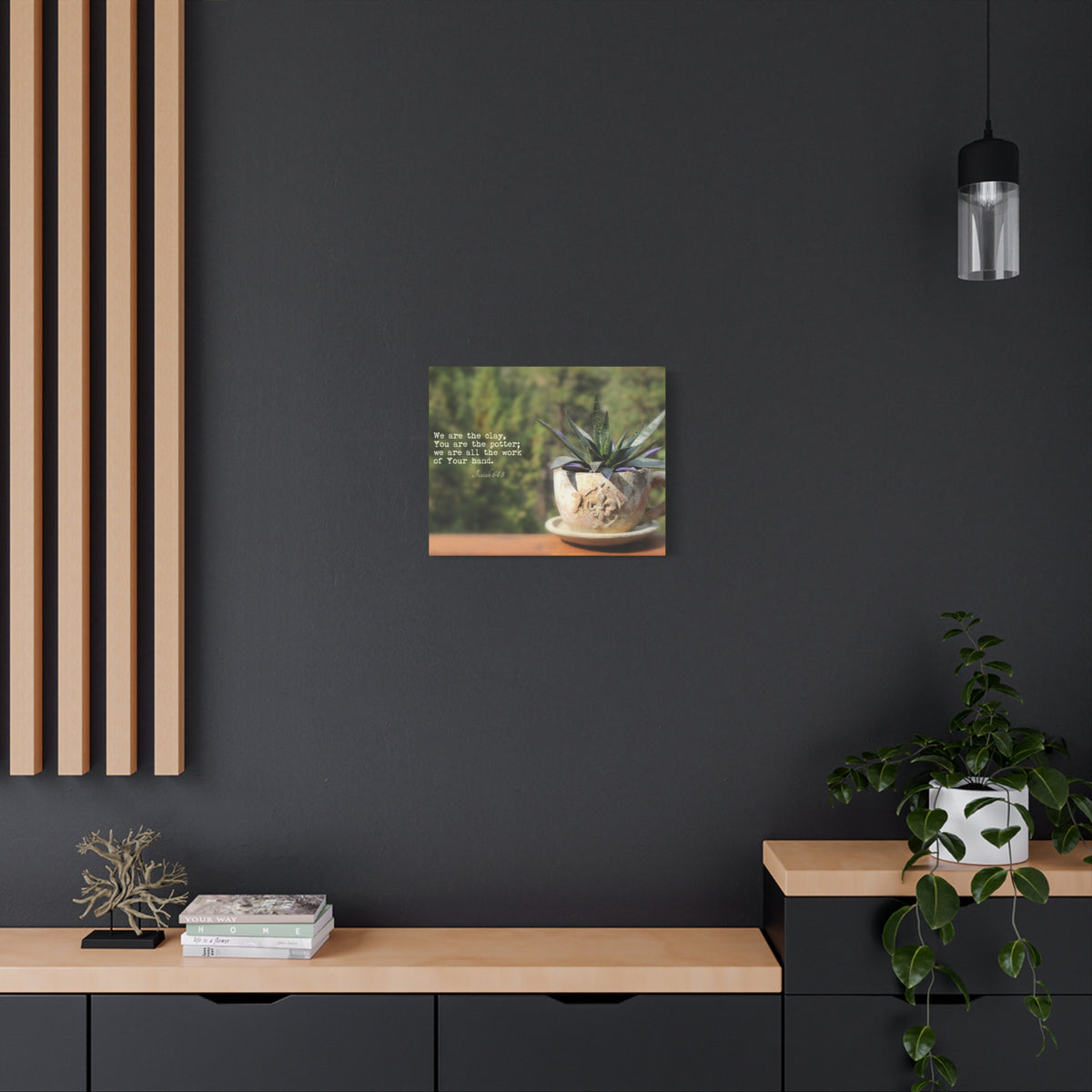 Scripture Canvas We Are The Clay Isaiah 64:8 Christian Wall Art Bible Verse Print Ready to Hang