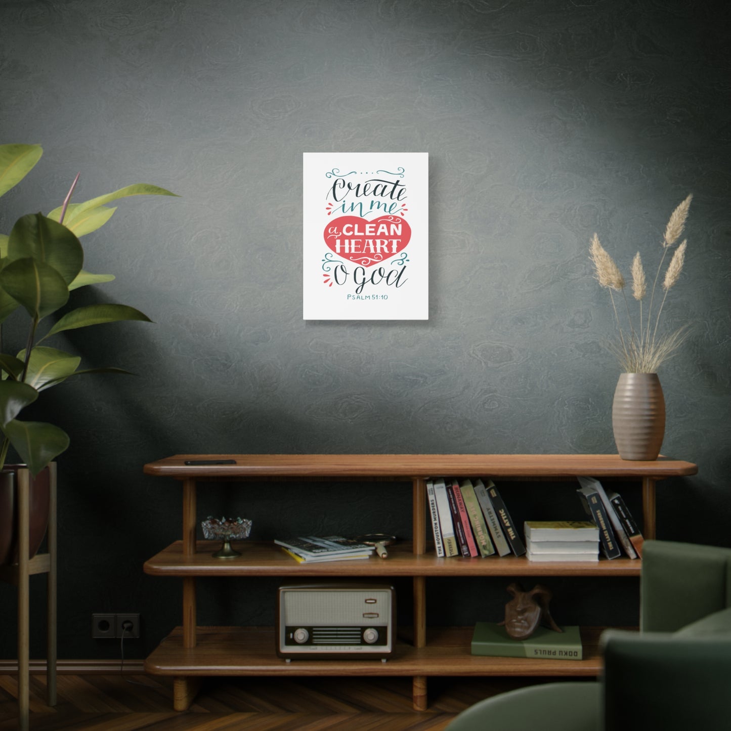 Scripture Walls Clean Heart O God Psalm 51:10 Bible Verse Canvas Christian Wall Art Ready to Hang
