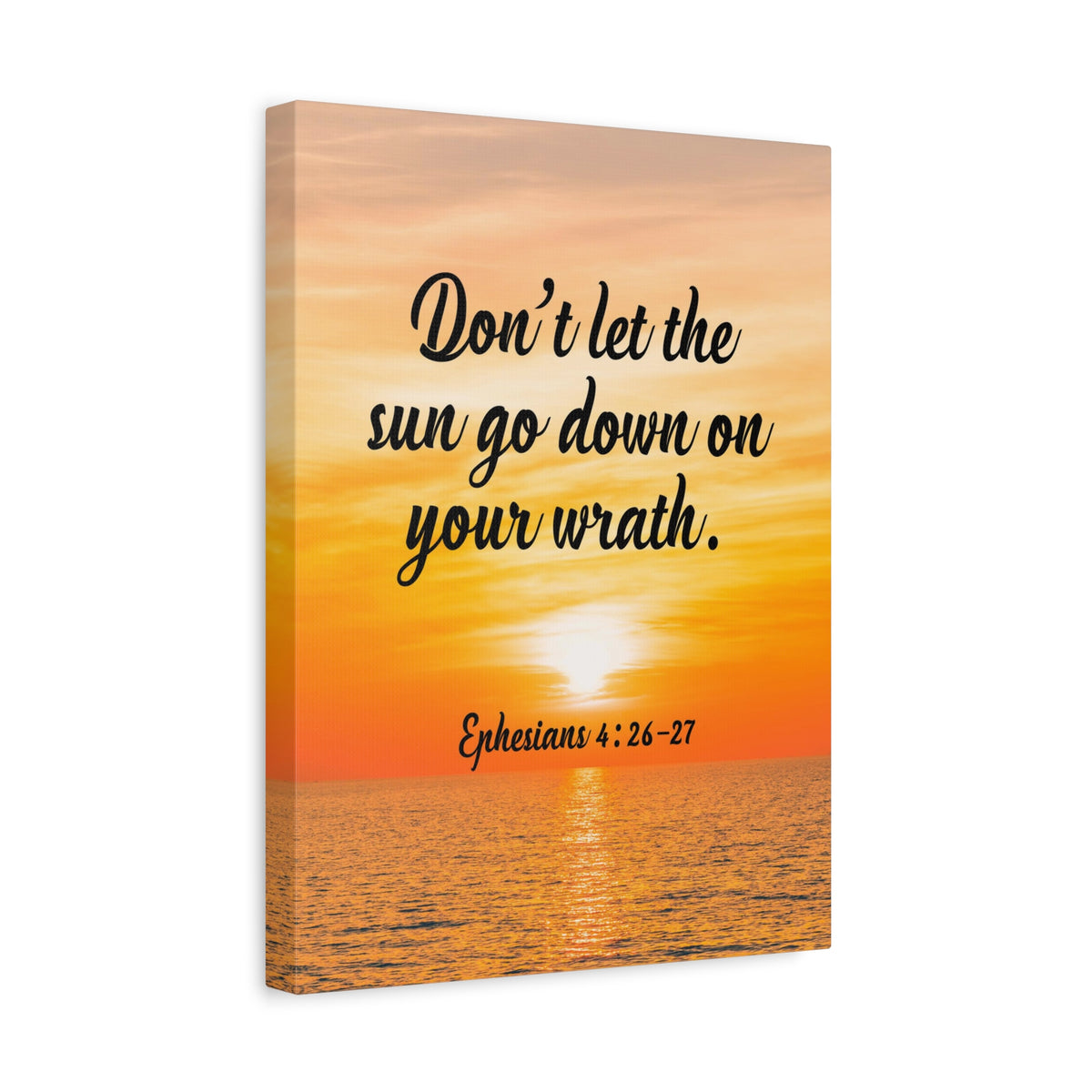 Scripture Canvas Don't Let The Sun Go Down Ephesians 4:26-27 Christian Wall Art Bible Verse Print Ready to Hang