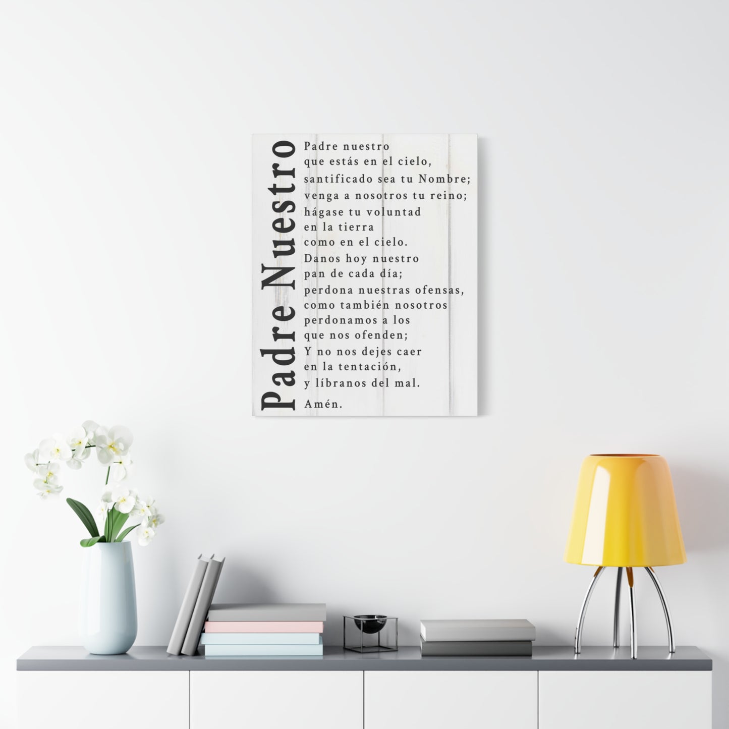 Scripture Walls Padre Nuestro Lord's Prayer Spanish White Canvas Christian Wall Art Ready to Hang UnframedCanvas Gallery Wraps
