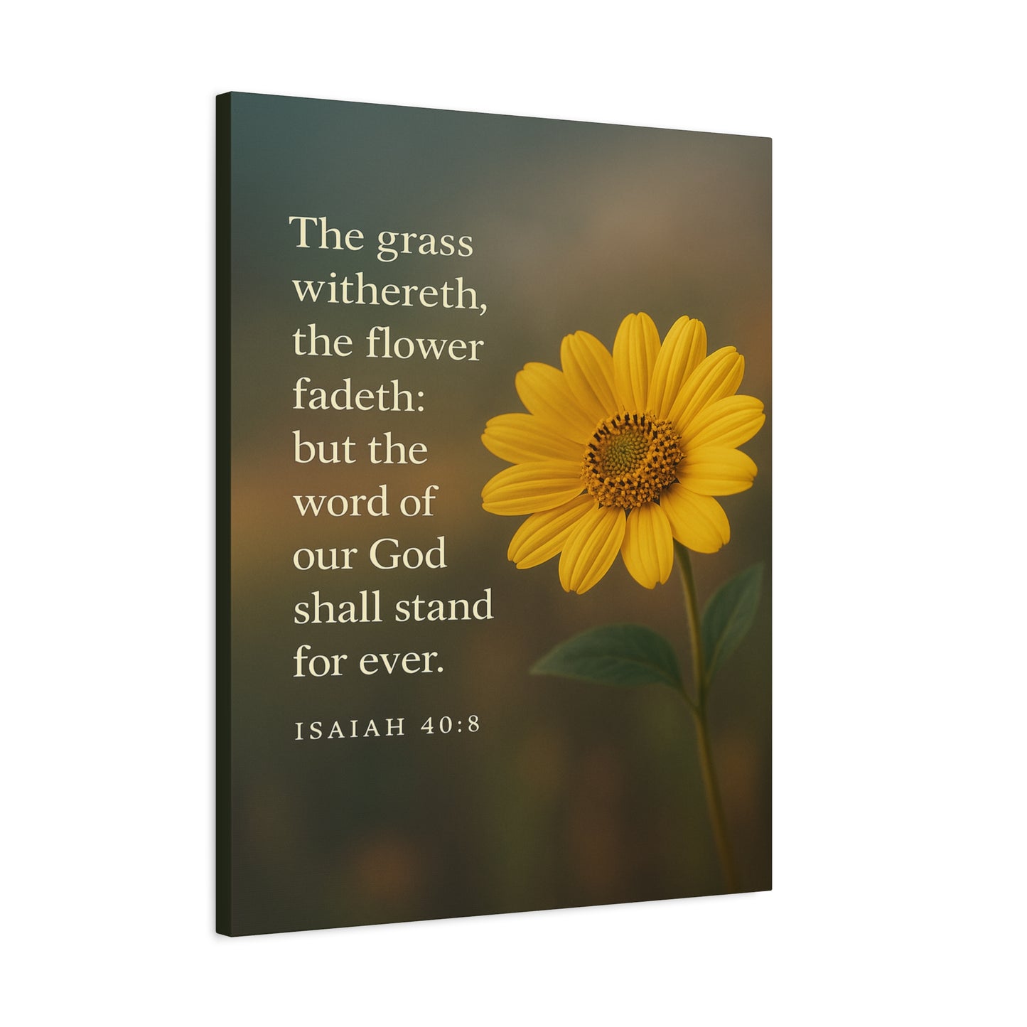 Bible Verse Canvas Isaiah 40:8 Christian Home Décor Wall Art Scripture Ready to Hang Faith Print