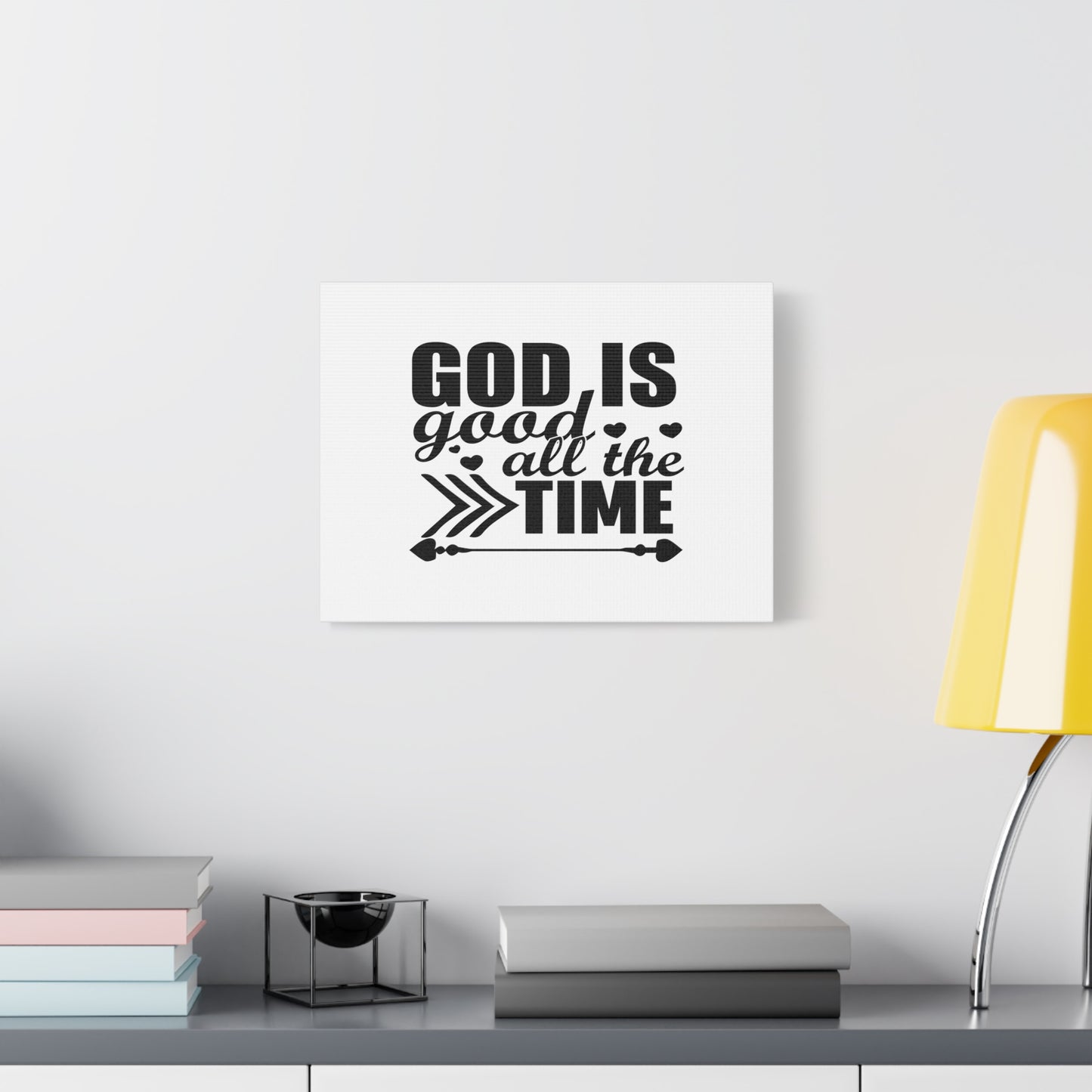 Scripture Canvas God Is Good All The Time Psalm 107:1 Christian Wall Art Bible Verse Print Ready to Hang