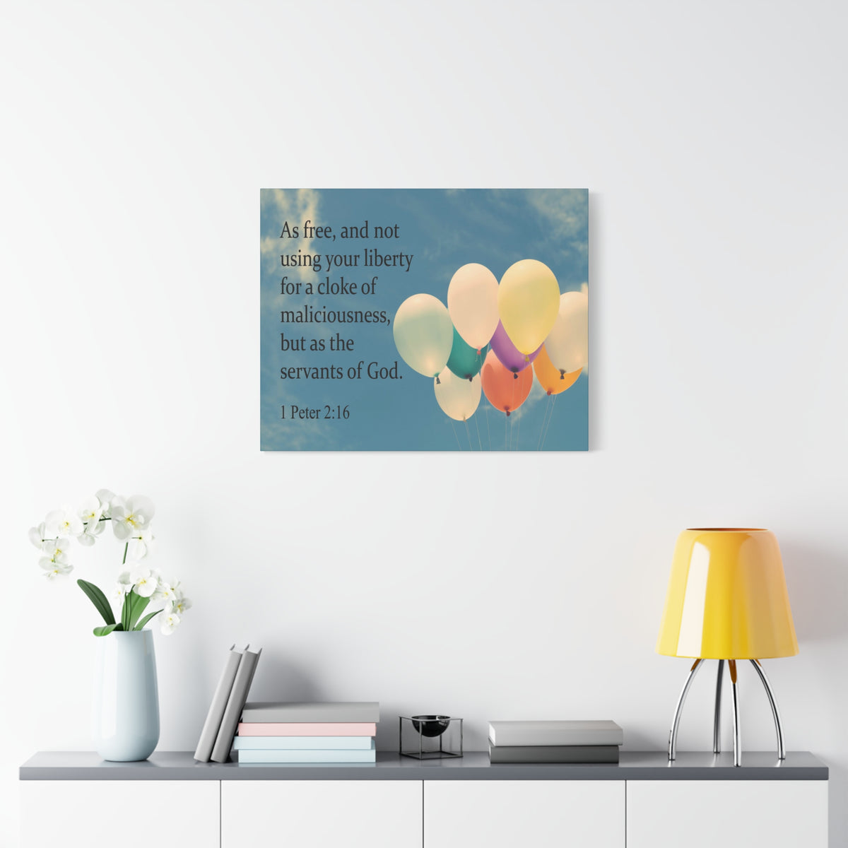 Scripture Canvas Servants of God 1 Peter 2:16 Christian Wall Art Bible Verse Print Ready to Hang