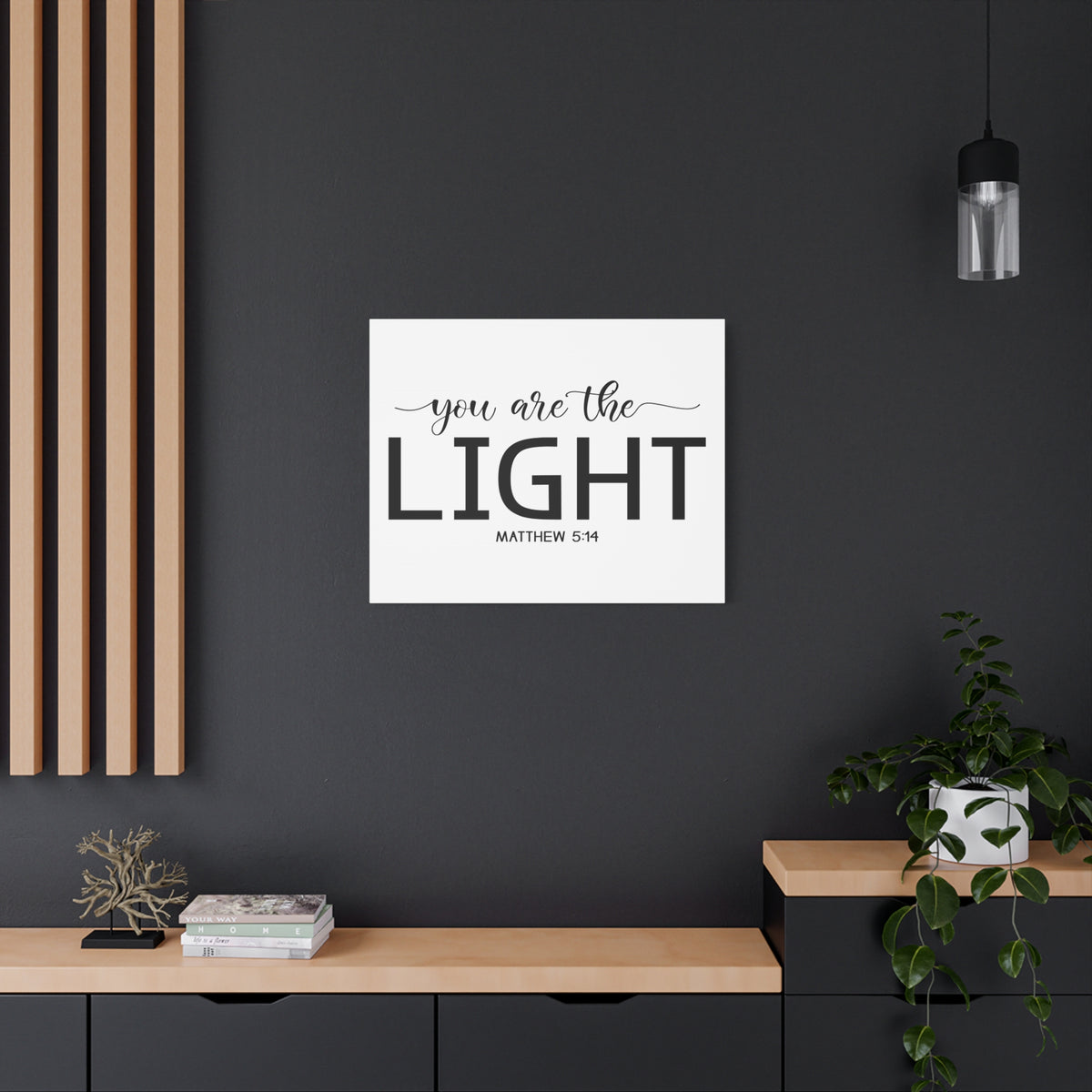 Scripture Canvas You Are The Light Matthew 5:14 Christian Wall Art Bible Verse Print Ready to Hang