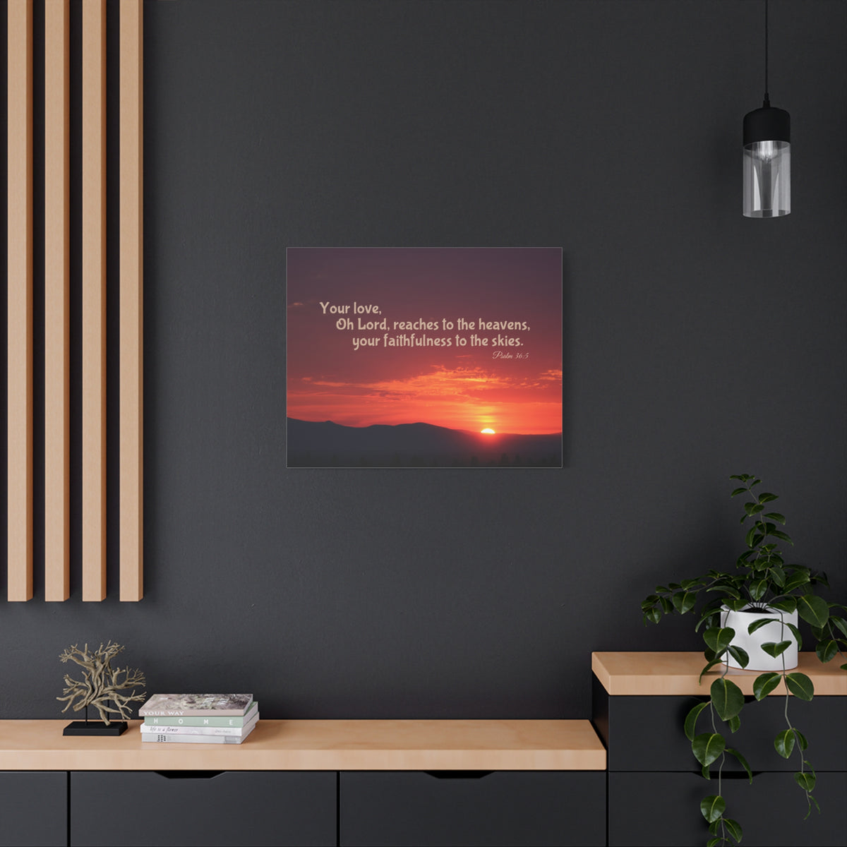 Scripture Canvas Reaches To The Heavens Psalm 36:5 Christian Wall Art Bible Verse Print Ready to Hang