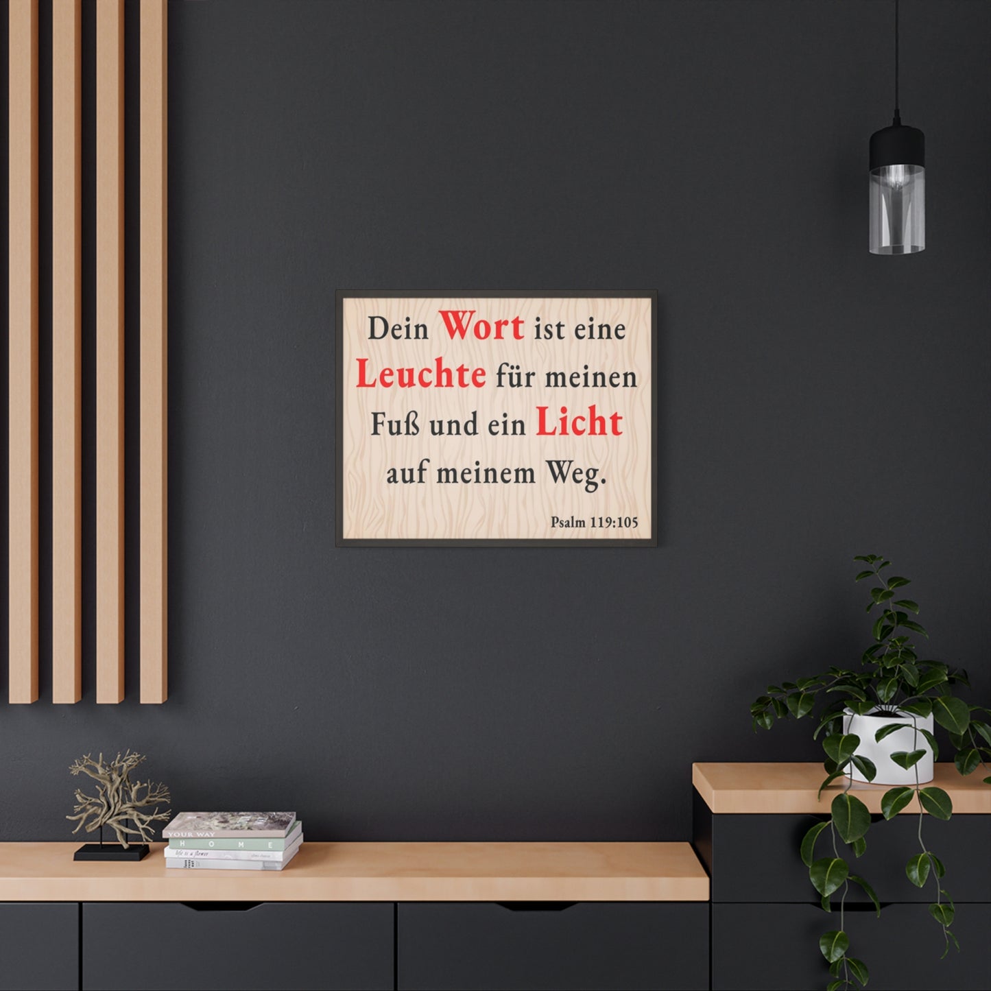 Scripture Walls Psalm 119:105 Word is Light German Bible Verse Canvas Christian Wall Art Ready to Hang Unframed