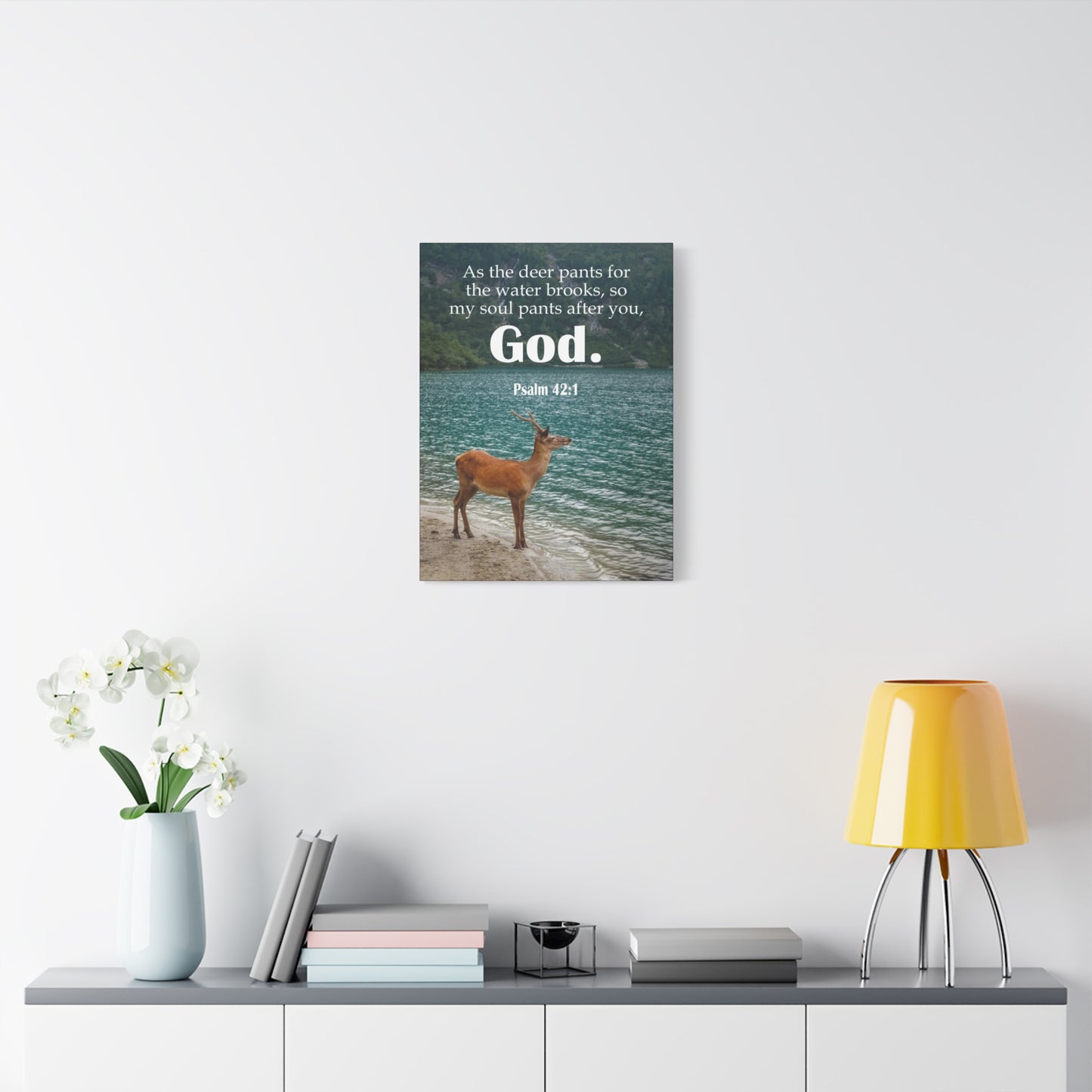 Scripture Canvas Soul Pants Psalm 42:1 Christian Wall Art Bible Verse Print Ready to Hang