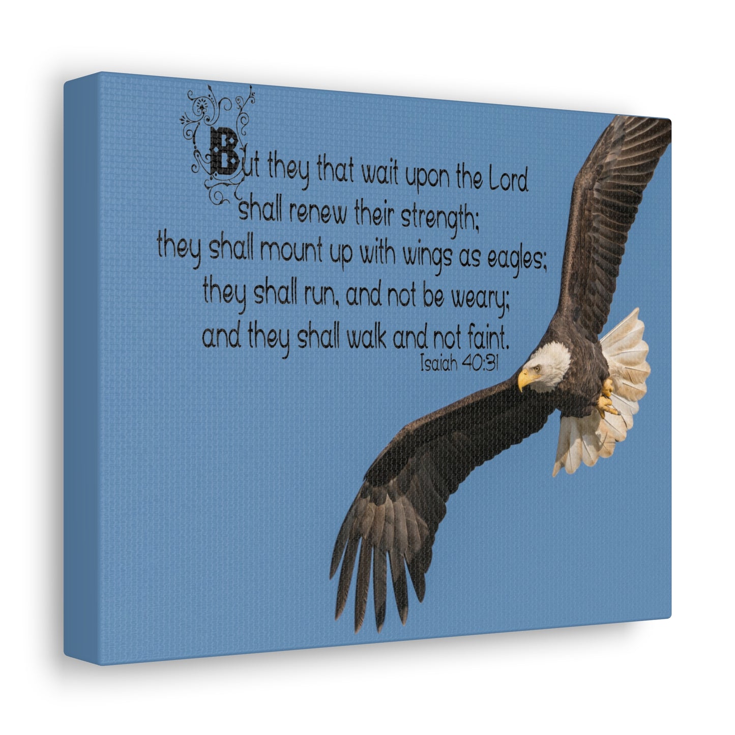 Wait Upon The Lord Isaiah 40:31 Bible Verse Canvas Christian Wall Art Ready to Hang