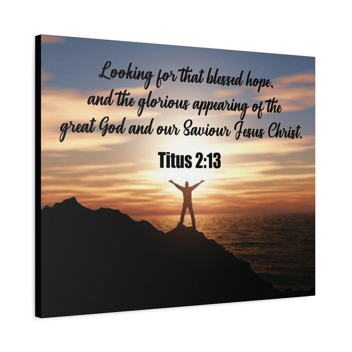 Scripture Canvas Glorious Appearing Titus 2:13 Christian Wall Art Bible Verse Print Ready to Hang