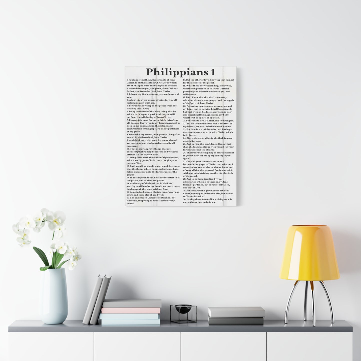 Scripture Walls Philippians 1 White Bible Verse Canvas Christian Wall Art Ready to Hang Unframed