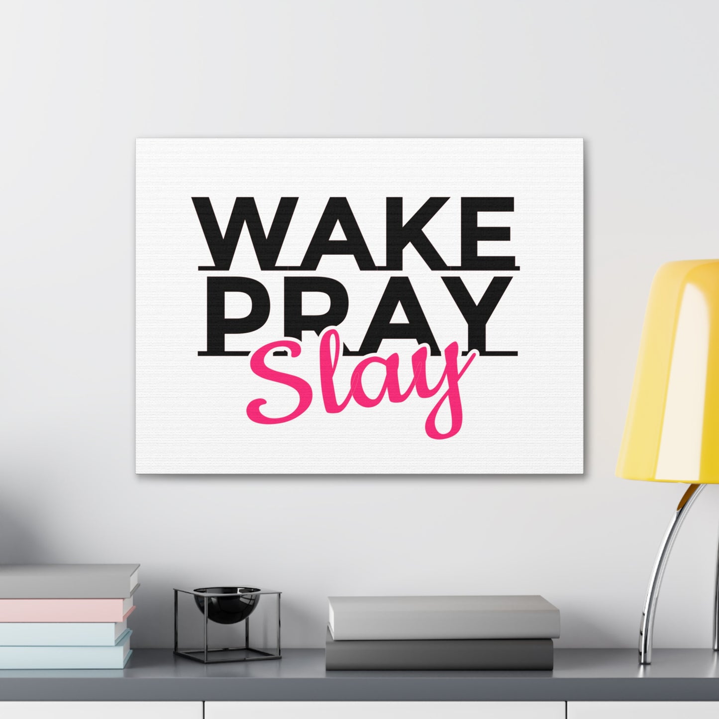 Wake Pray Slay Psalm 143:8 Christian Wall Art Print Ready to Hang