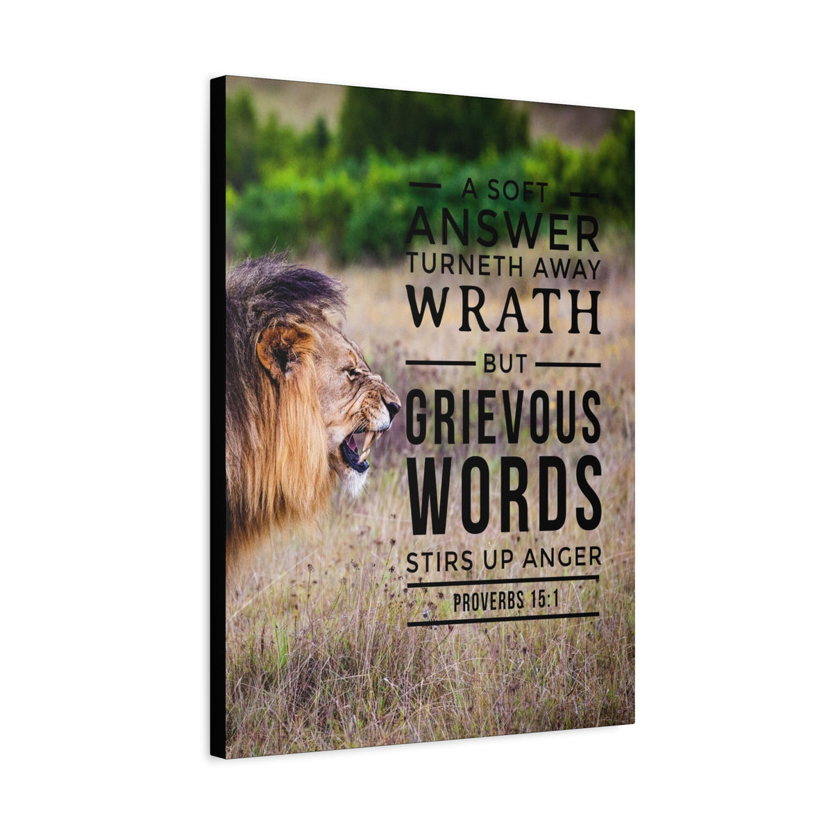 Scripture Canvas Soft Answer Proverbs 15:1 Christian Wall Art Bible Verse Print Ready to Hang