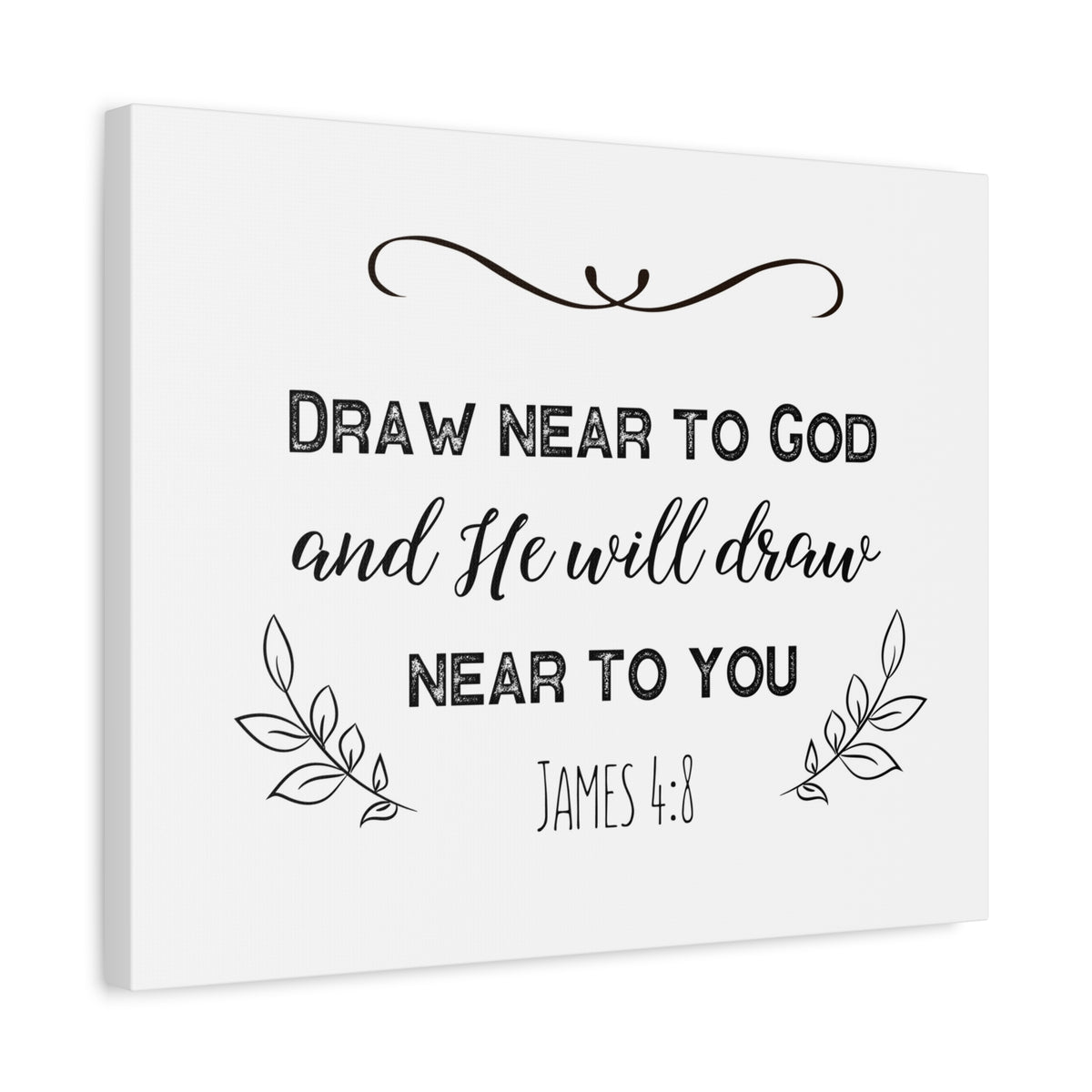 Scripture Canvas Near To God James 4:8 Christian Wall Art Bible Verse Print Ready to Hang