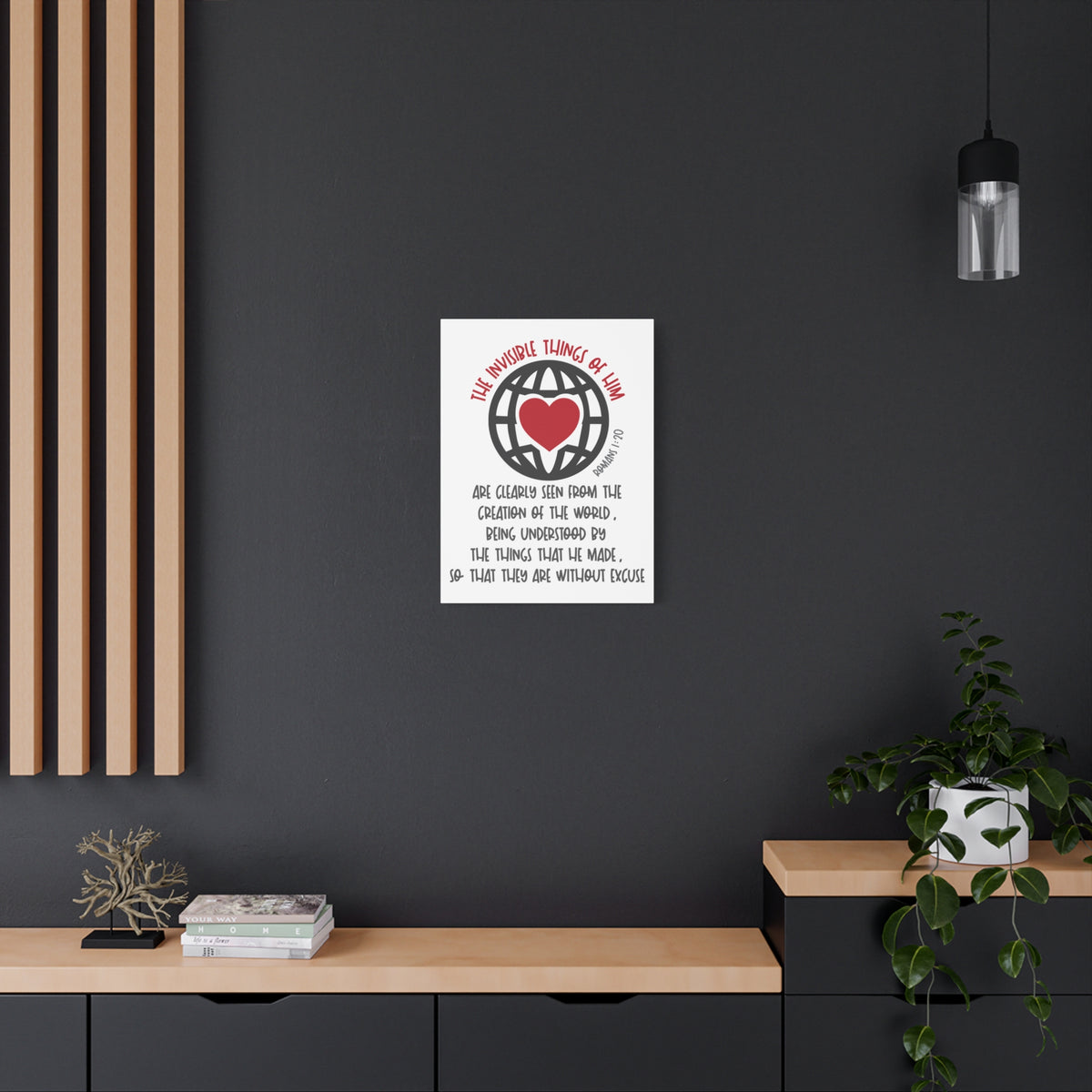 Scripture Canvas The Invisible Things Romans 1:20 Christian Wall Art Bible Verse Print Ready to Hang