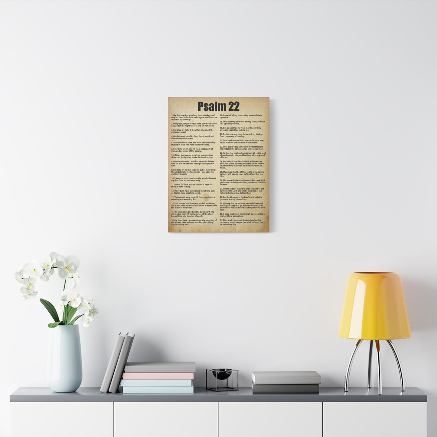 Scripture Canvas Desperate For God's Help Psalm 22 Christian Wall Art Bible Verse Print Ready to Hang